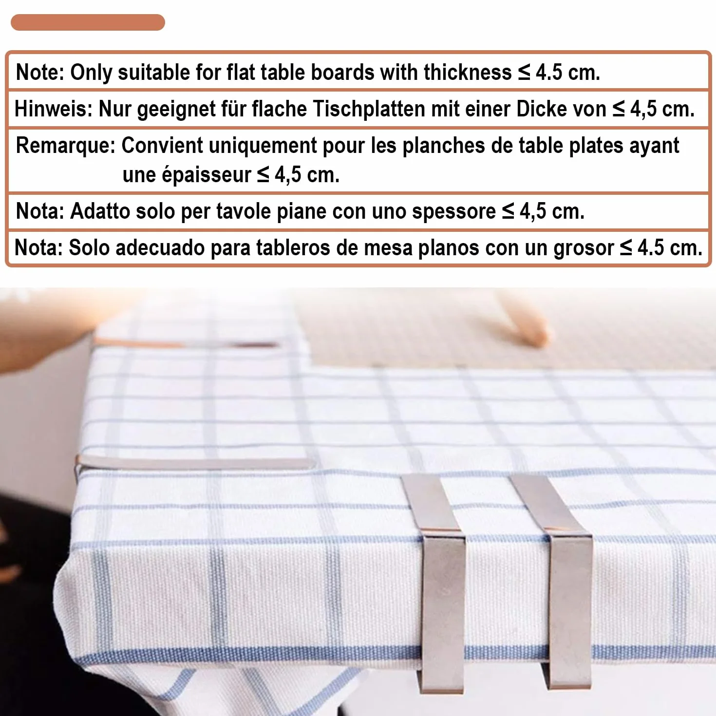 Klipsy do obrusu na stół zewnętrzny, 12 sztuk, stal nierdzewna, klips, dekoracyjna osłona, zacisk, uchwyt na obrus, klips, do restauracji, domu, jadalni, na piknik, imprezę i ślub, srebrny
