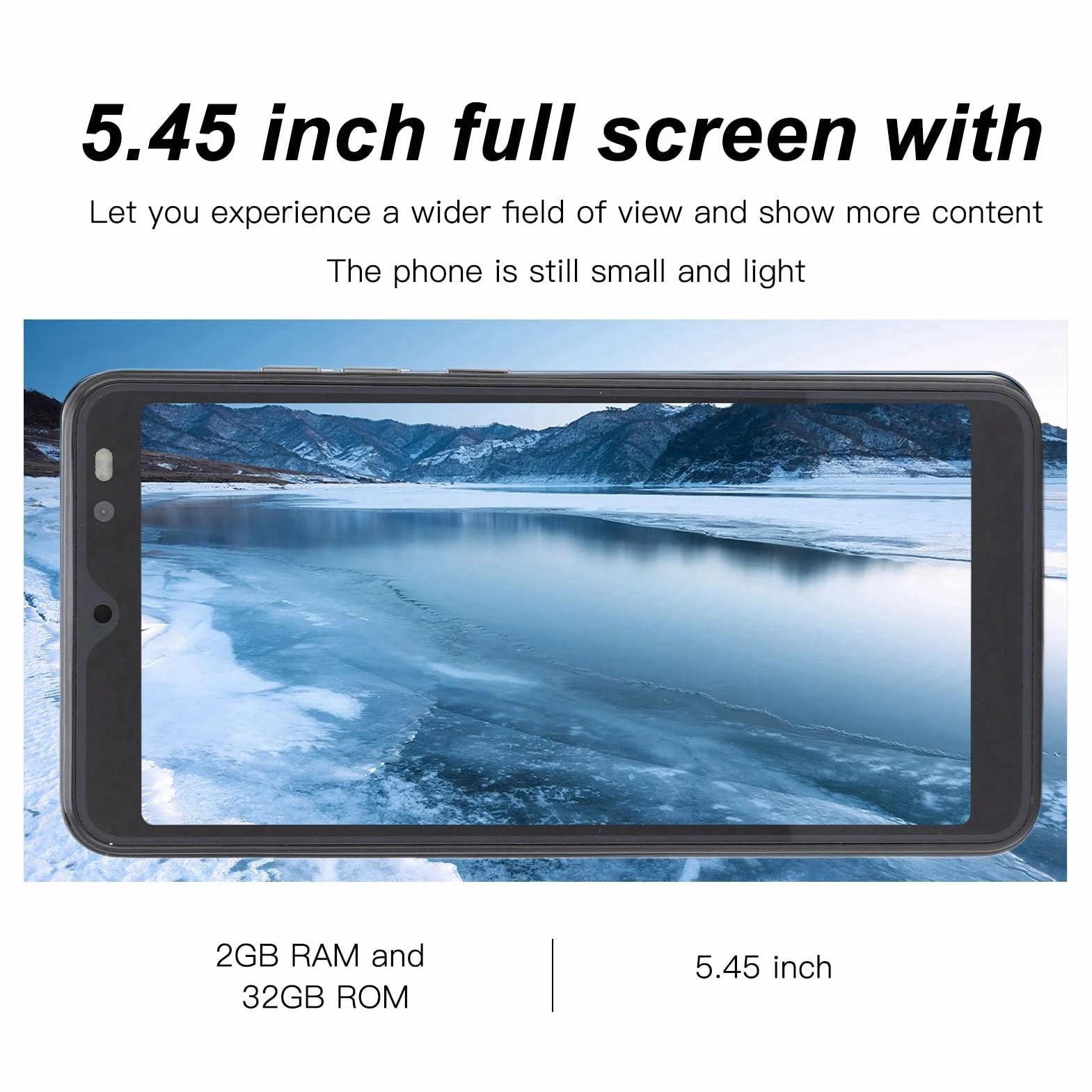 Telefon Komórkowy Rino8 Pro 3G, Smartfon Dual SIM Z Podwójnym Trybem Gotowości, Telefon Komórkowy Z Pełnym Ekranem 5,45 Cala HD Plus, 2 GB/32 GB, Tylny Aparat Przedni 5 MP I 2 MP(Niebieski)