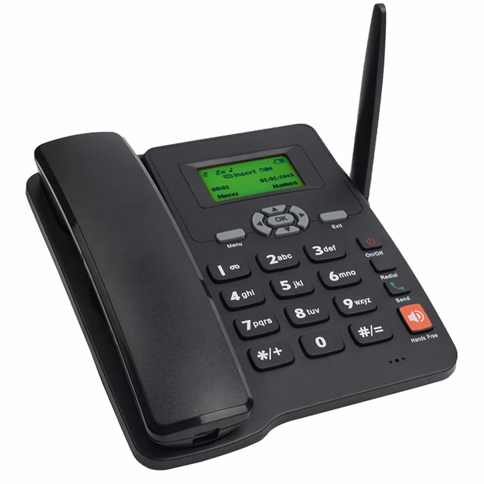 GSM 850/900/1800/1900 MHz, karta SIM 2G, bezprzewodowy telefon stacjonarny z anteną radiową, funkcja alarmu do domu, centrum obsługi telefonicznej biura, firmy hotelowej