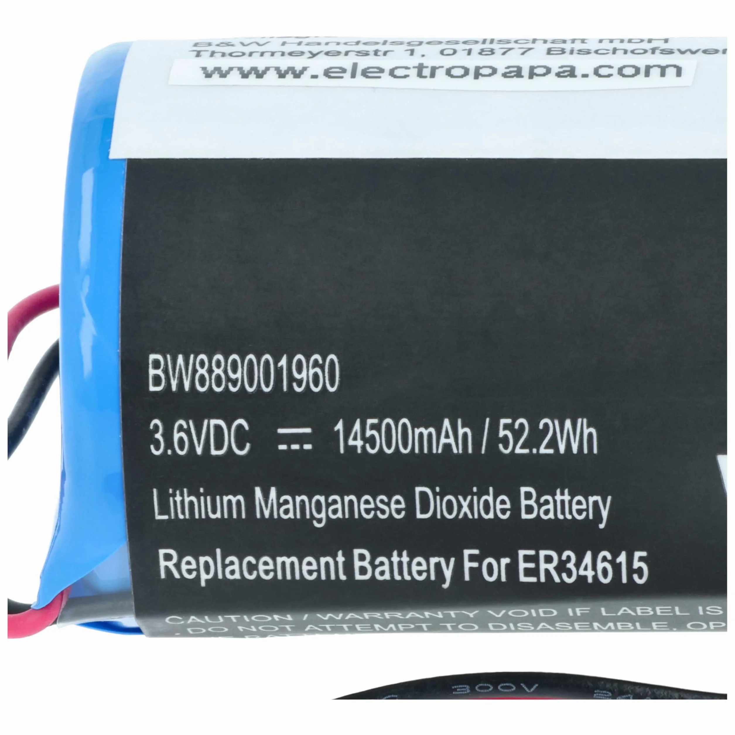 vhbw 2 x bateria kompatybilna z DSC WT4911B, WT4911, WT4911BM, jednostki alarmowe IMPASSA, Home Security, bezprzewodowa syrena zewnętrzna (14500 mAh, 3,6 V, Li-MnO2)