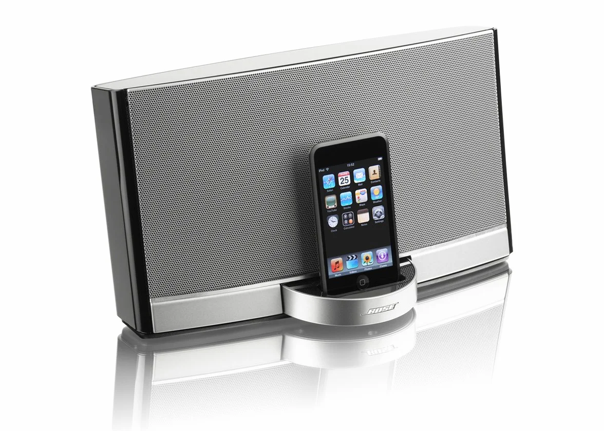 Bose® SoundDock 47271 przenośny cyfrowy system muzyczny, połączenie AUX, nowoczesny design, przenośna obudowa, głośnik, 2,0 kanał, 1 cal, 7,1 W, 2,37 kg, 24 x 36,6 x 21,6 cm, 2 lata ograniczonej