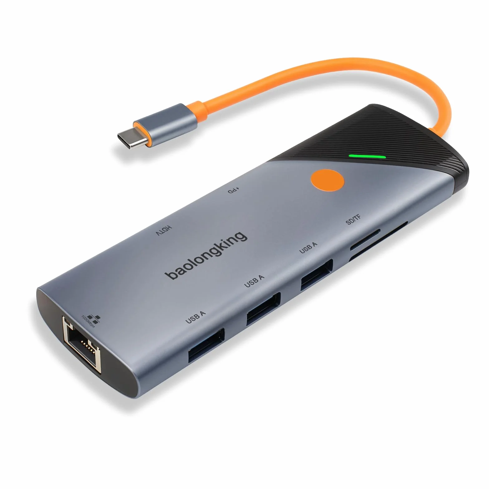 Koncentrator USB-C 8 w 1 4K HDMI Gigabit Ethernet USB-A PD SD/TF MacBook HP iPad Surface