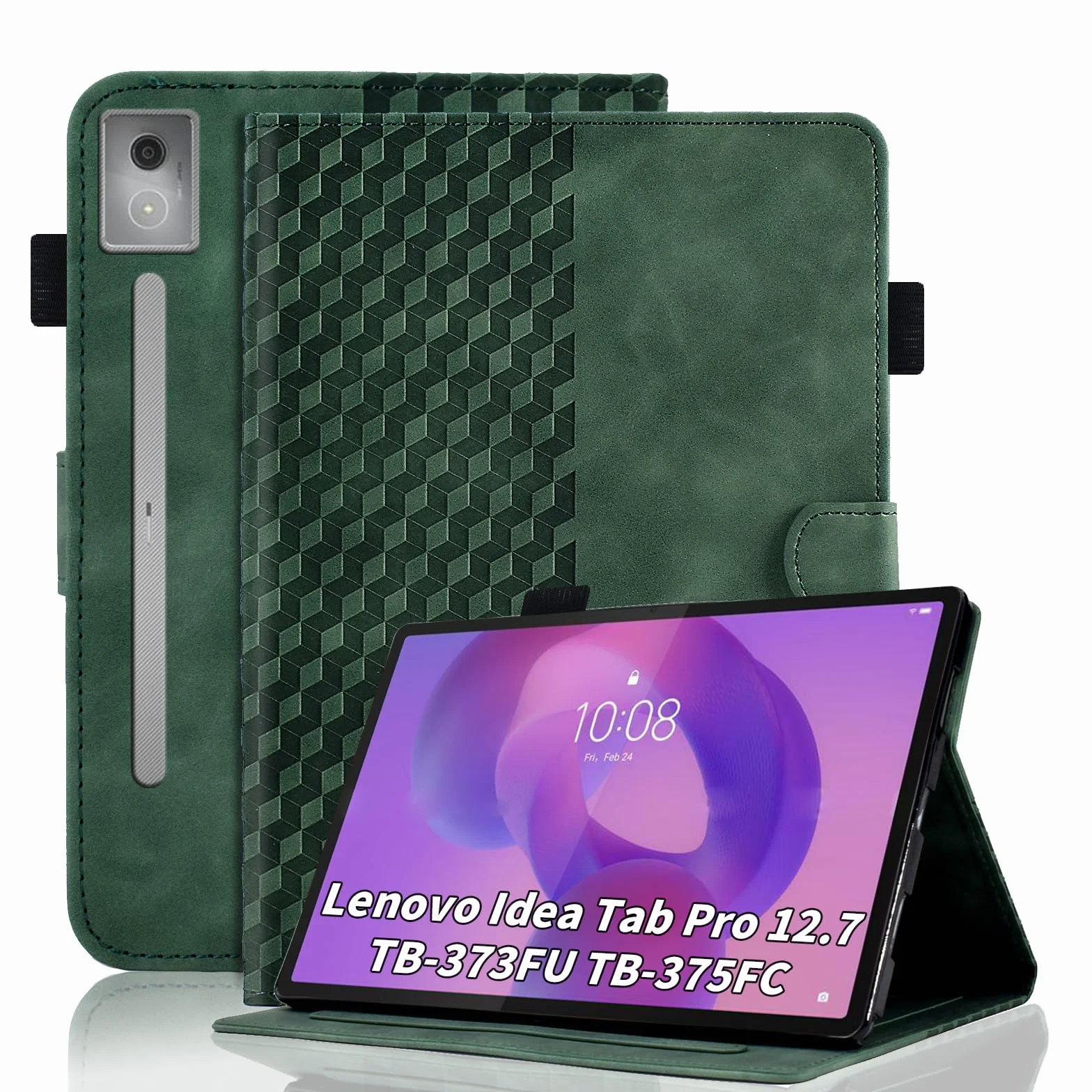 Etui na tablet Lenovo Tab P12 Pro 12,7 cala 2024 etui ochronne premium skórzane Folio Smart Case z funkcją automatycznego wygaszenia/budzenia się z miejscem na rysik i gniazdem na karty do Lenovo Tab