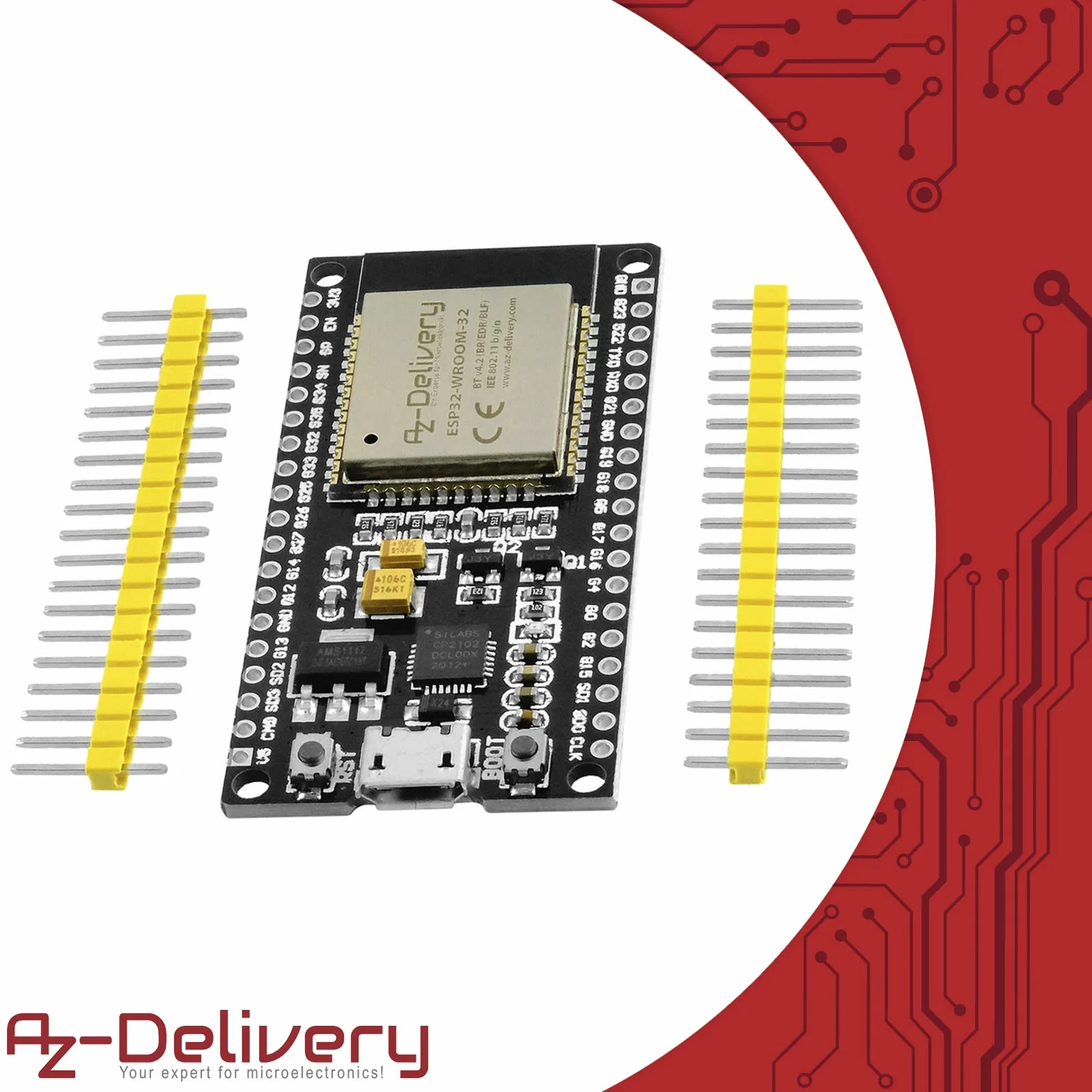AZDelivery ESP-32 Dev Kit C nielutowany moduł NodeMCU WLAN Płytka rozwojowa WiFi z CP2102