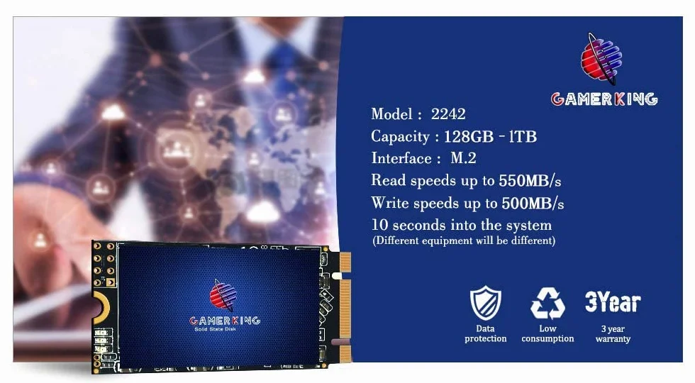 GAMERKING Dysk SSD M.2 2242 256 GB 3D NAND TLC SATA III 6 GB/s, wewnętrzny dysk SSD - kompatybilny z komputerami stacjonarnymi i laptopami (2242 256 GB)