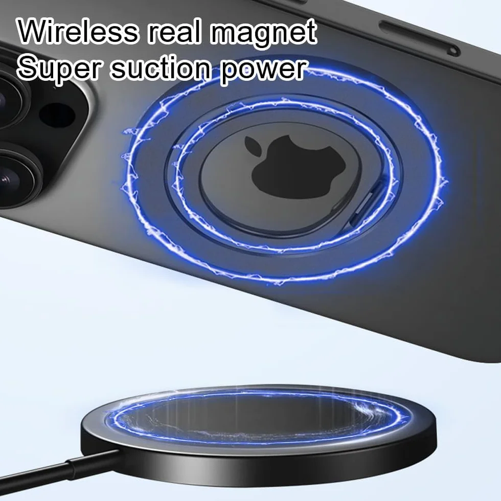 Magnetyczny Uchwyt Na Telefon Pierścień Do Telefonu Składany Stojak Na Telefon Obracany o 360 Stopni Uchwyt Magnetyczny Ring Holder Podstawka Do Smartfona (Czarny)