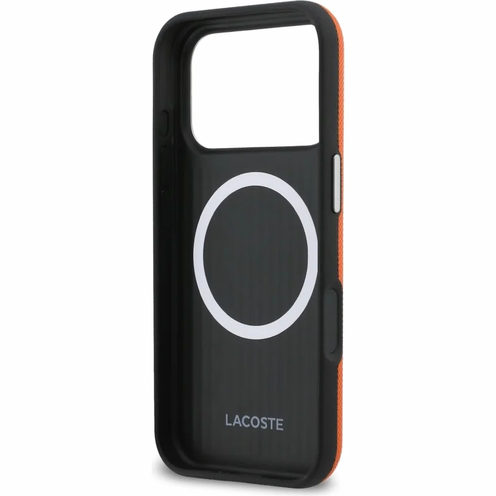 CG MOBILE Lacoste Petit Piqué etui do iPhone 17 Pro Max kompatybilne z MagSafe (pomarańczowe)