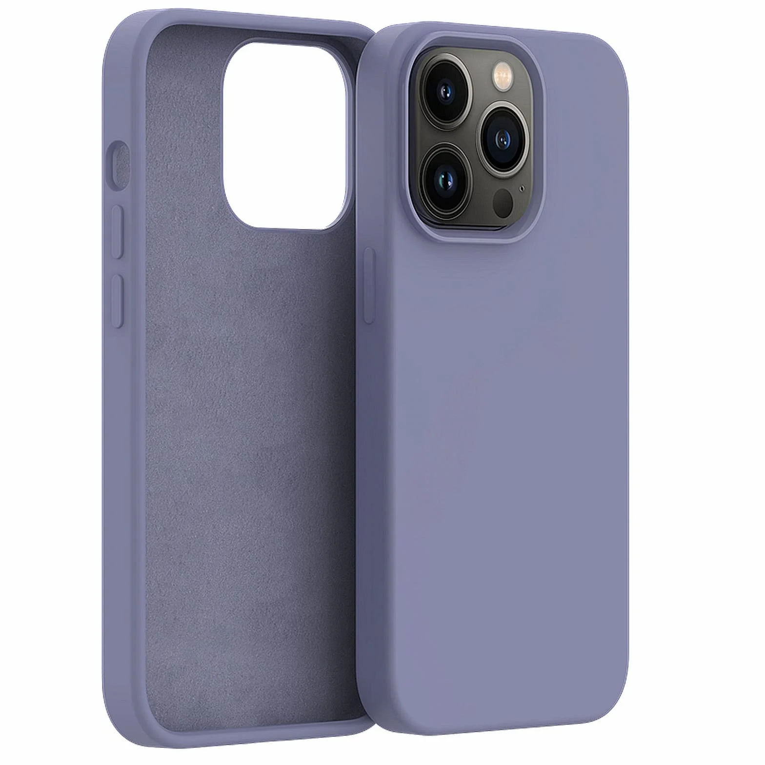 Etui do iPhone'a 14/14 Pro/14 Plus/14 Pro Max, silikonowe, przezroczyste, odporne na żółknięcie, ulepszone, solidne, z odporne na wstrząsy etui, fioletowe, 14 Plus 16,7 cala