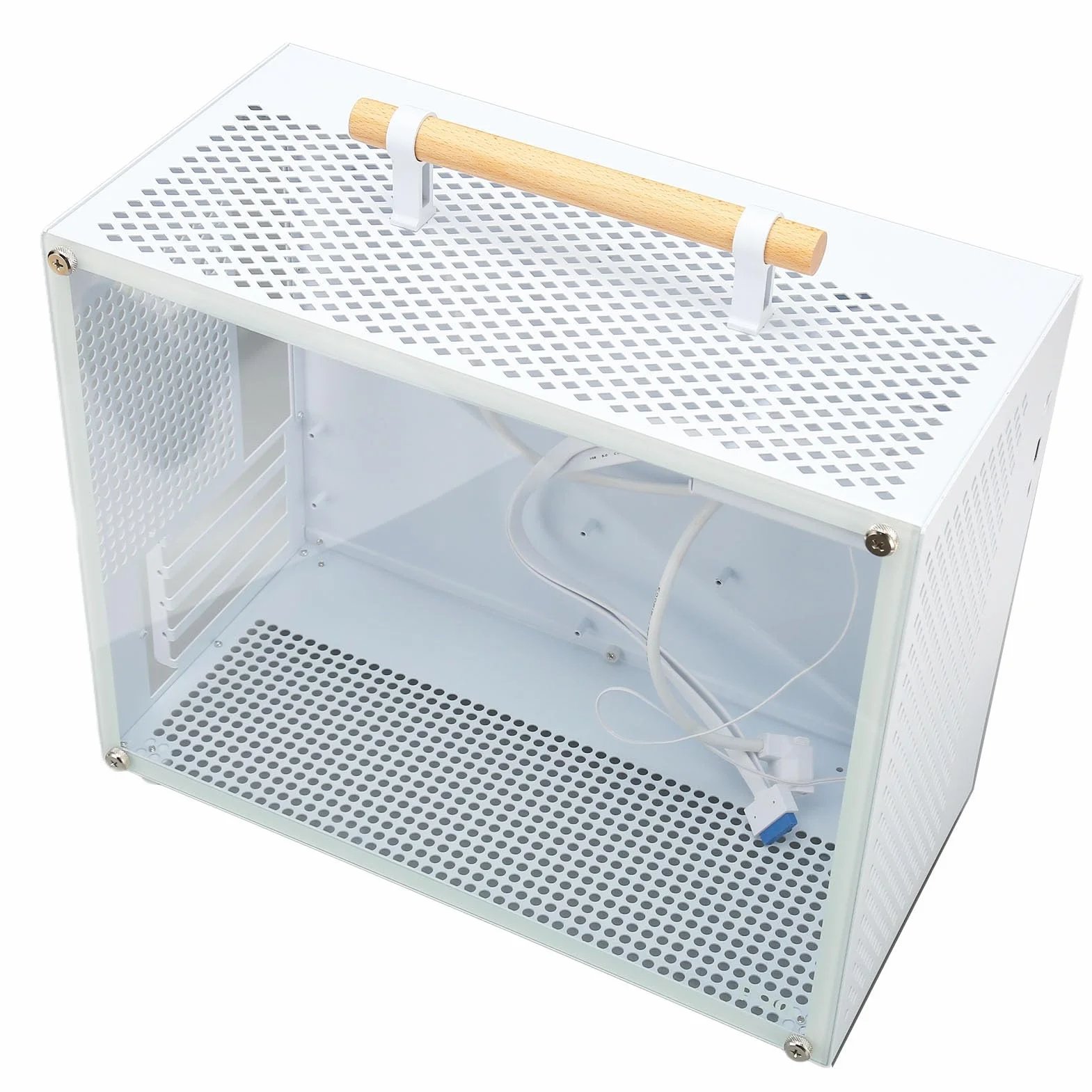 Obudowa Mini ATX Panel Boczny z Hartowanego Szkła Mini Obudowa do Gier Biurowych, Bogaty Interfejs z Typem C i USB 3.0, Prosty Styl do Domowej Rozrywki, do Pracy Biurowej i Gier, „stal, 20,6