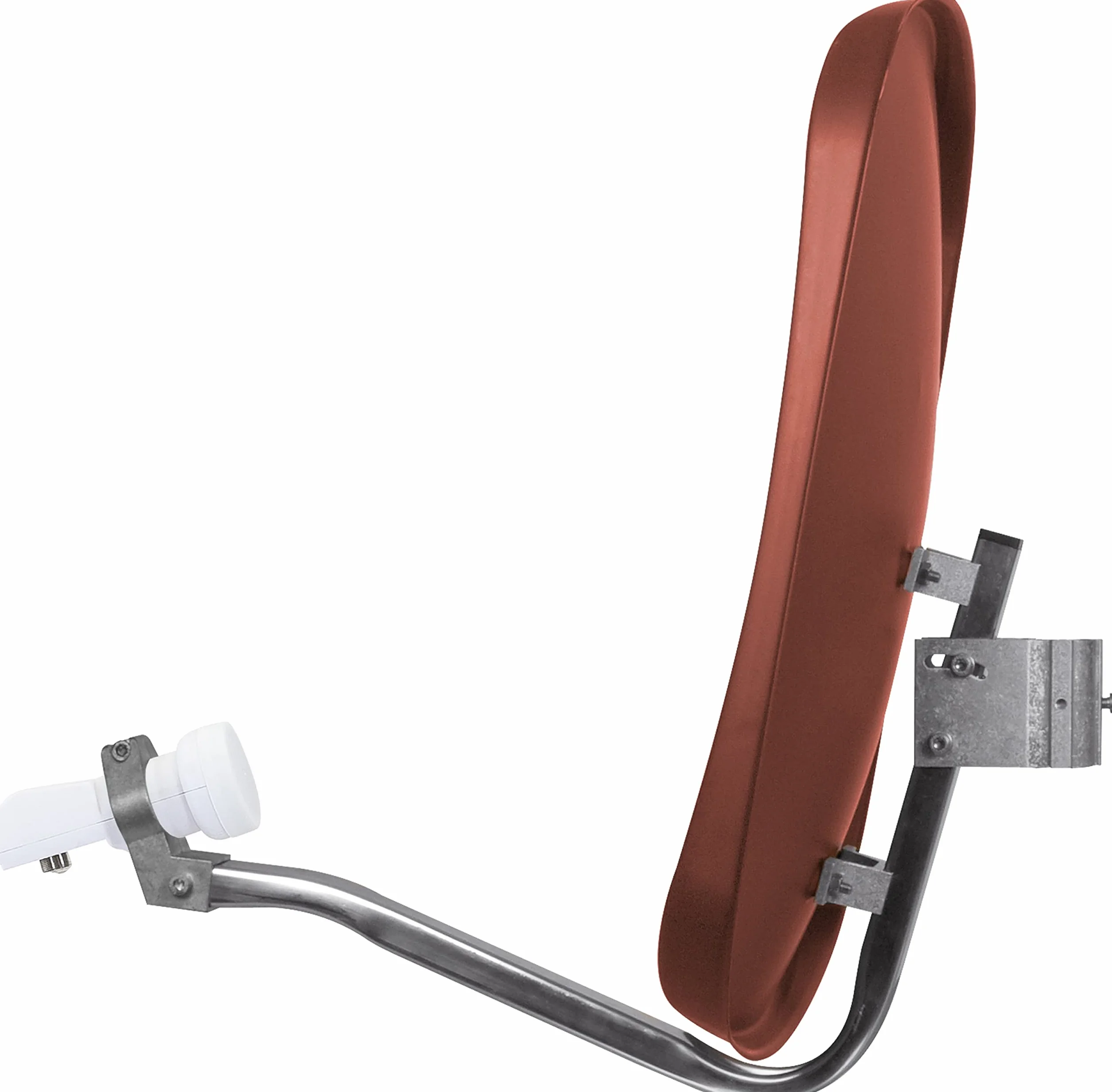 TechniSat DIGIDISH 45 – antena satelitarna dla 2 uczestników (mały zestaw satelitarny 45 cm – kompletny zestaw z uchwytem ściennym i uniwersalnym Twin-LNB) czerwona