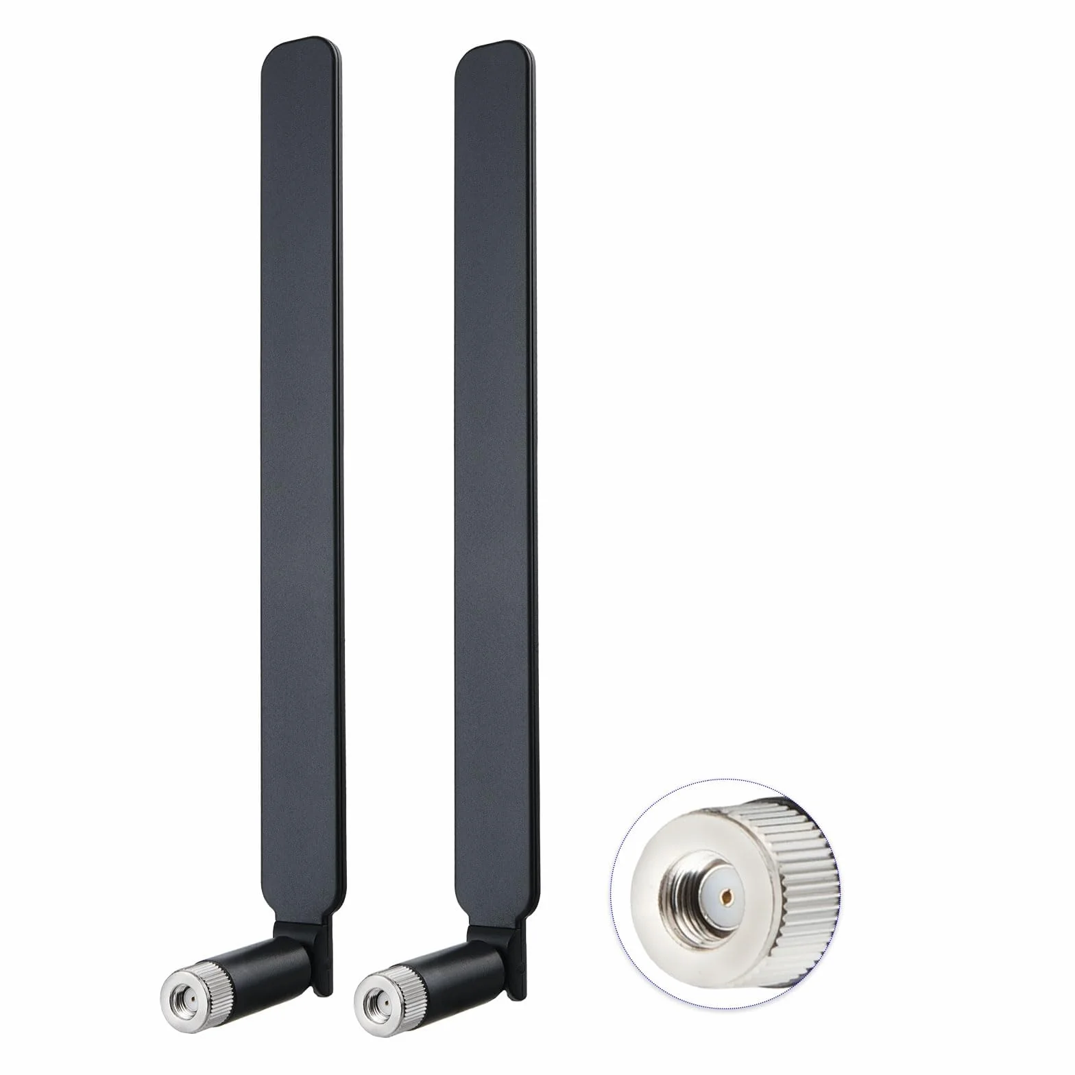 Superbat Dwuzakresowa antena Wi-Fi 2,4/5,8 GHz 8dBi MIMO | wtyczka RP-SMA | kompatybilna z routerem, mini PCI-Express PCIE karta sieciowa USB WiFi adapter monitoring kamer IP, dron FPV | 2-STK, czarna