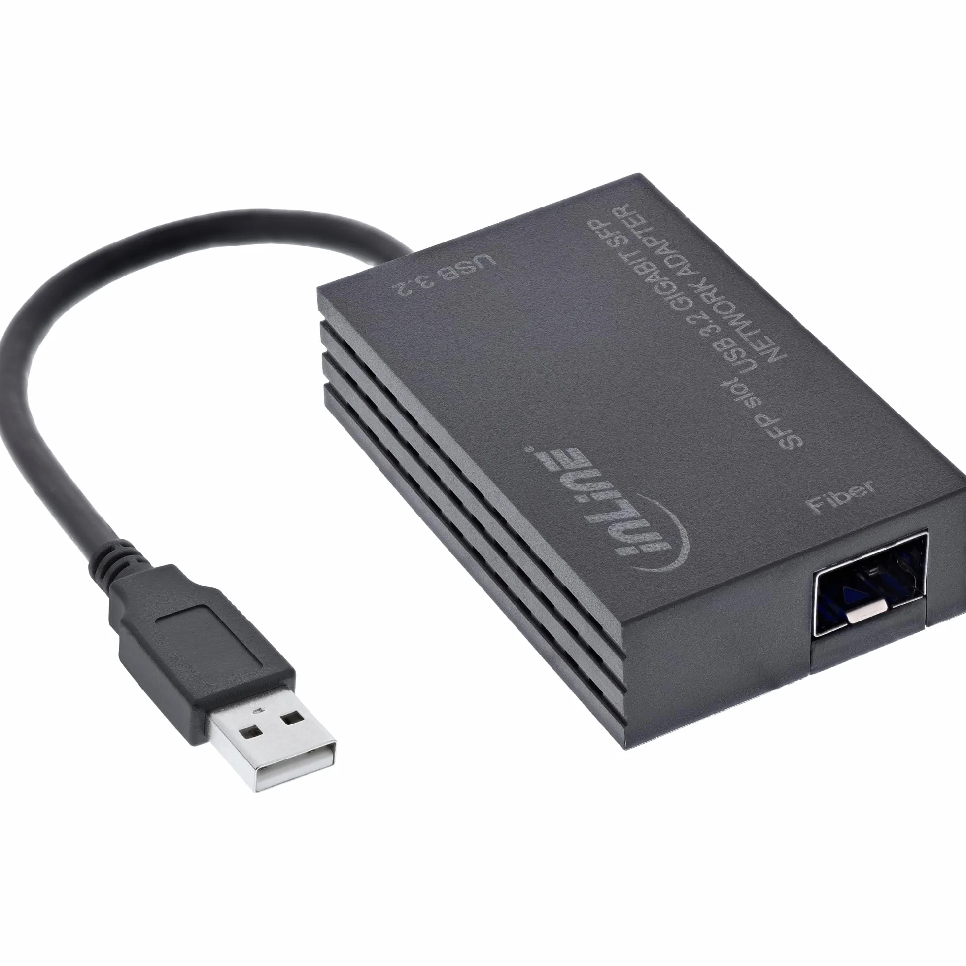 Inline Adapter sieciowy USB-A do SFP do połączeń światłowodowych, Gigabit Ethernet, 10/100/1000 Mb/s, kompatybilny z Windows, macOS, Linux, 66659N