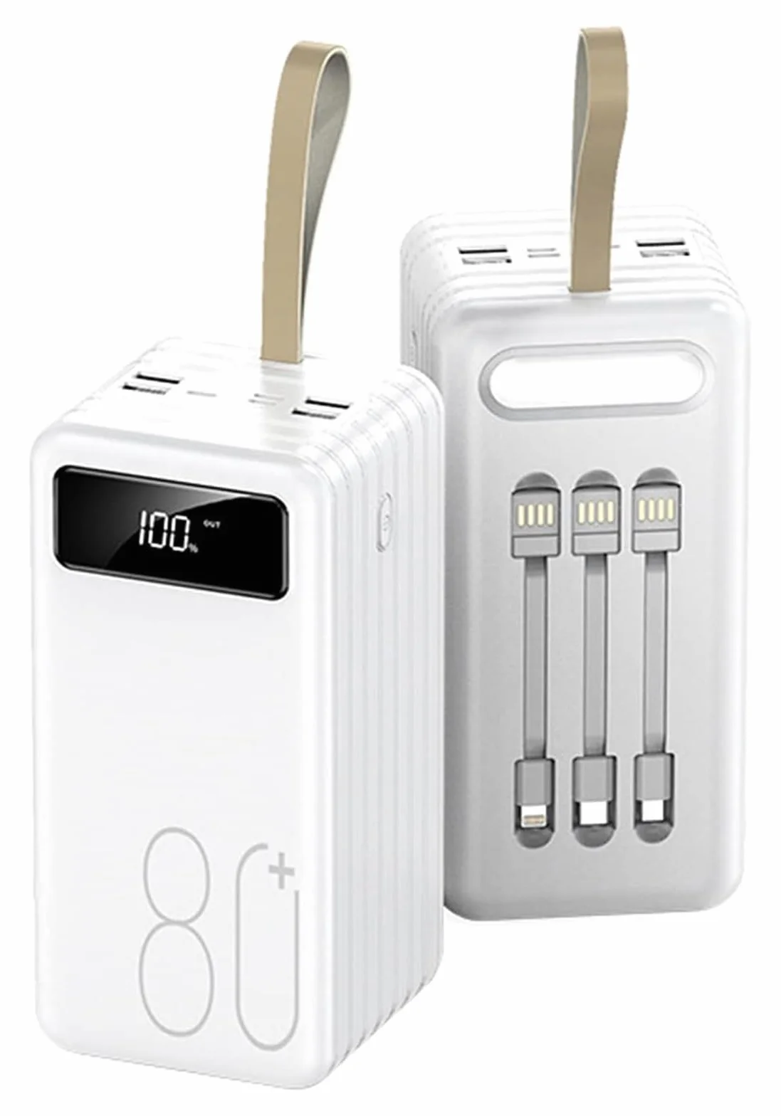 Bateria zewnętrzna 80000mAh Power Banks Ultrakompaktowa technologia ładowania o dużej prędkości przenośna ładowarka do smartfonów, tabletów, konsol do gier (biały)