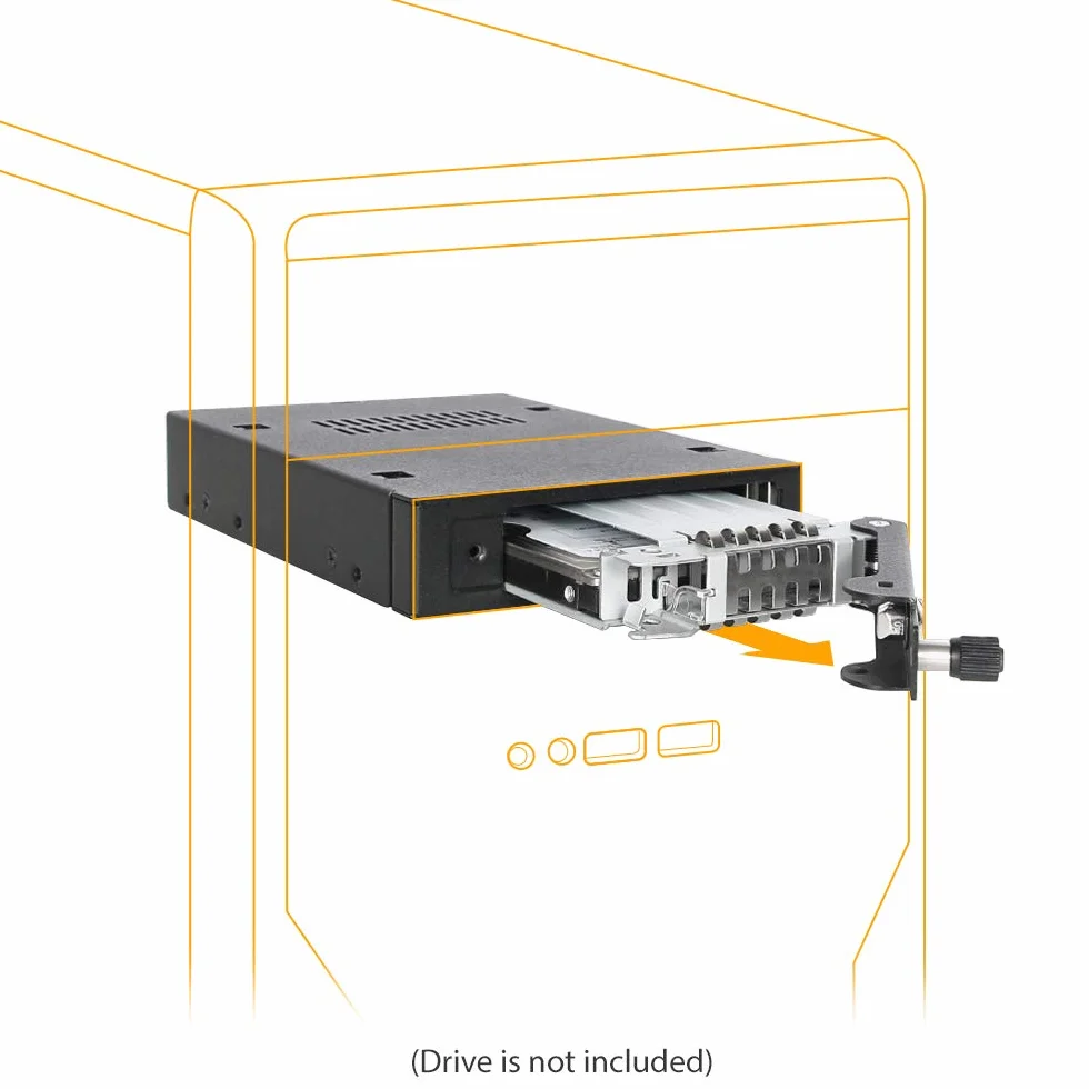 Icy Dock Przemysłowy metalowy 2,5-calowy przenośny stojak SATA/SAS HDD i SSD do przedniej przegrody urządzenia 3,5-calowej