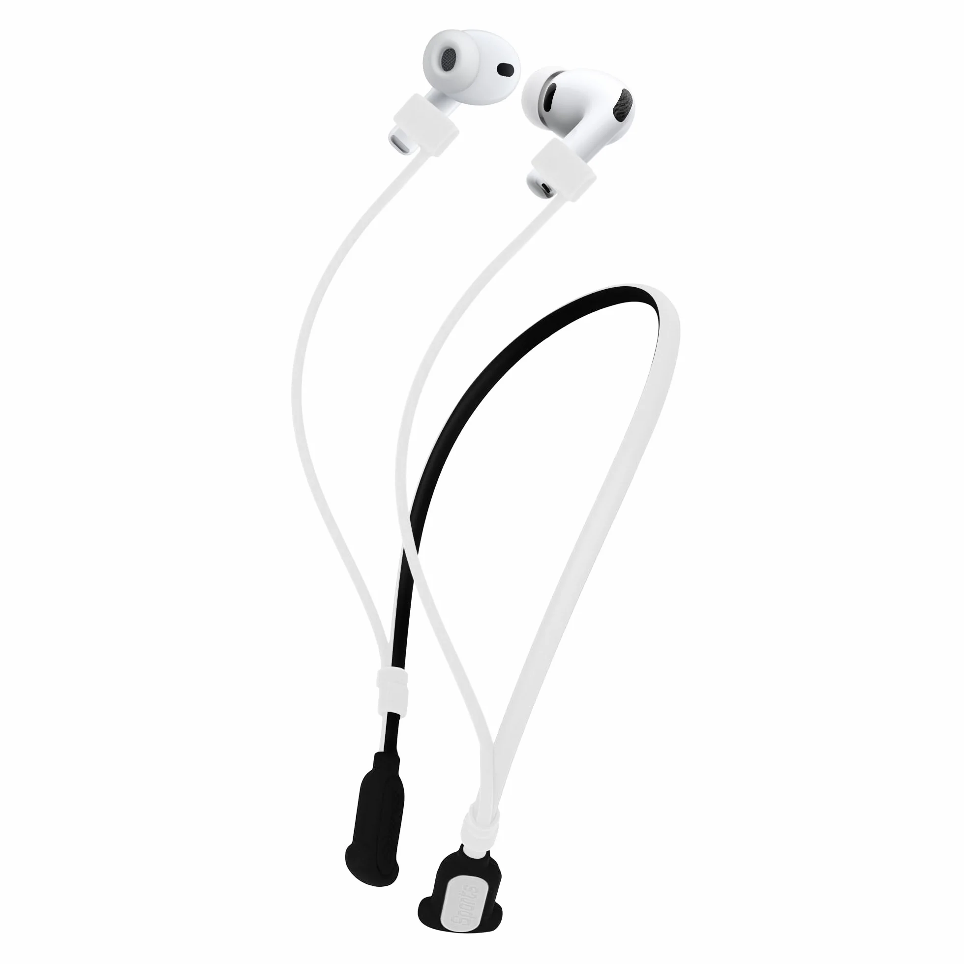 kwmobile silikonowa opaska mocująca kompatybilna z Apple Airpods 3/4/Pro 1/Pro 2/Pro 3 - biały czarny