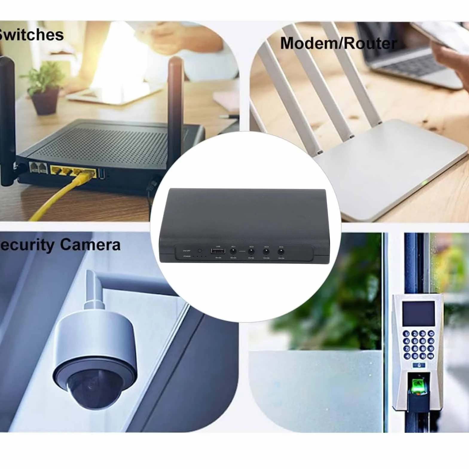 Mini Zasilacz Awaryjny UPS Zasilanie Bateryjne z Portem 5 V 9 V 12 V DC i Portem USB Zasilacz UPS 15000 MAh do Routerów Smartfony Modemy (Spacnanampnahf3cgi-12)