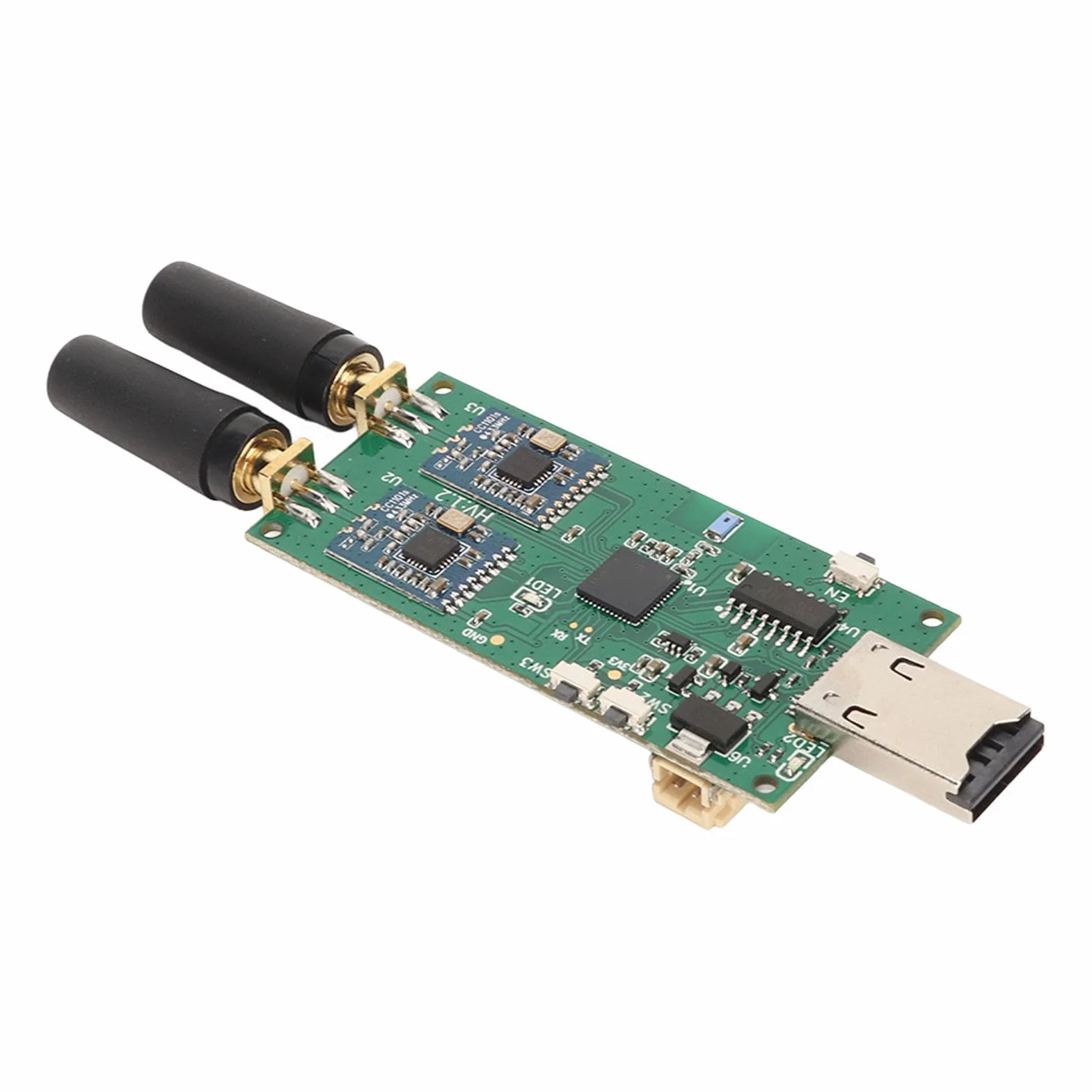 Jiawu Adapter Płytki Modułu RF, Adapter Częstotliwości Radiowej 300 MHz 348 MHz 387 464 779 928 2,4 GHz, Moduły Częstotliwości Radiowej Evil Crow RF V2 z Dwoma Modułami CC1101 do Przesyłania Sygnału