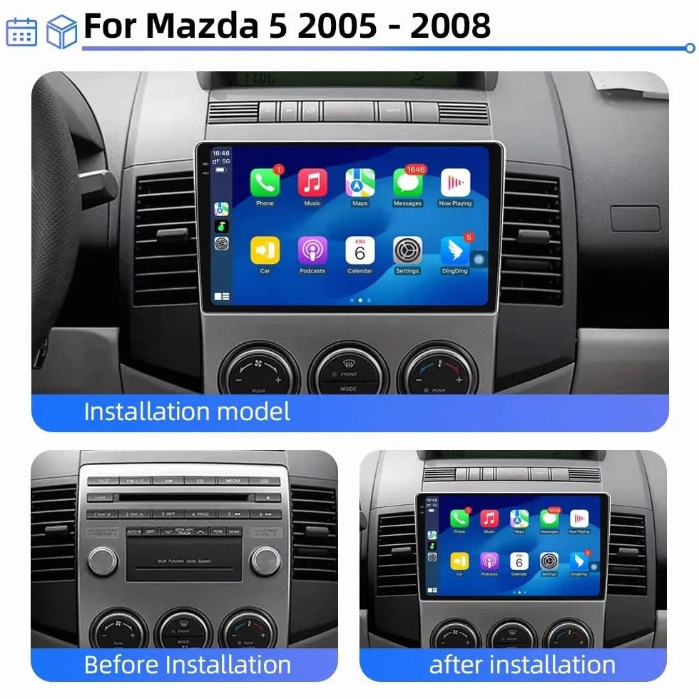 Radio Samochodowe dla Mazda 5 2005-2010 Android 15 9 Inches Wyświetlacz Samochodowy Fm Am Bluetooth Usb Android Auto Do, 4 Core 2G+32G