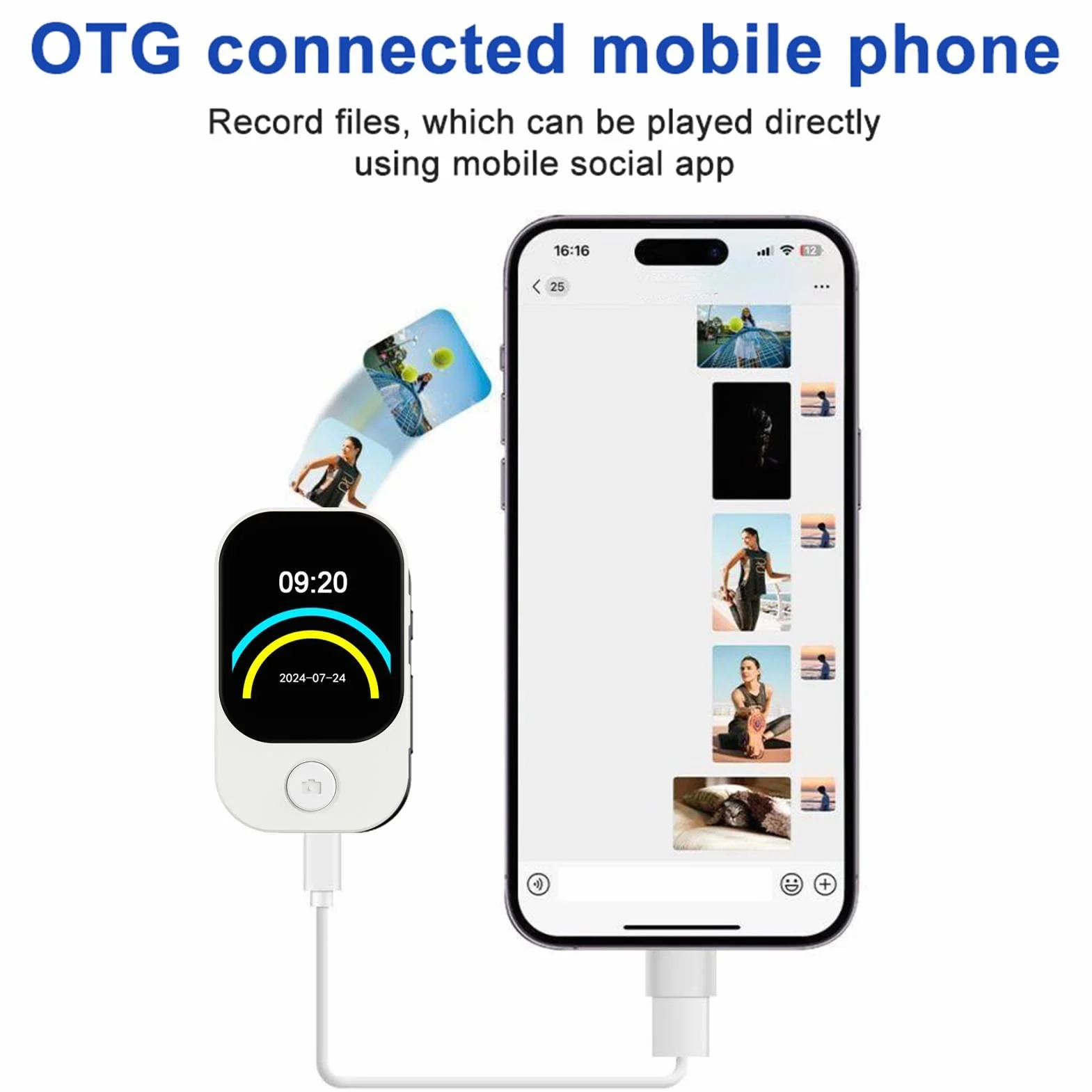Asixxsix Odtwarzacz Mp3 z Bluetooth 5.4, 2 -calowy Odtwarzacz Muzyki z Ekranem Dotykowym z Głośnikiem HiFi, Budziki Radiowe FM, Stopwatch & Electronic Book, Przenośny Odtwarzacz Mp3 (64G Mała karta