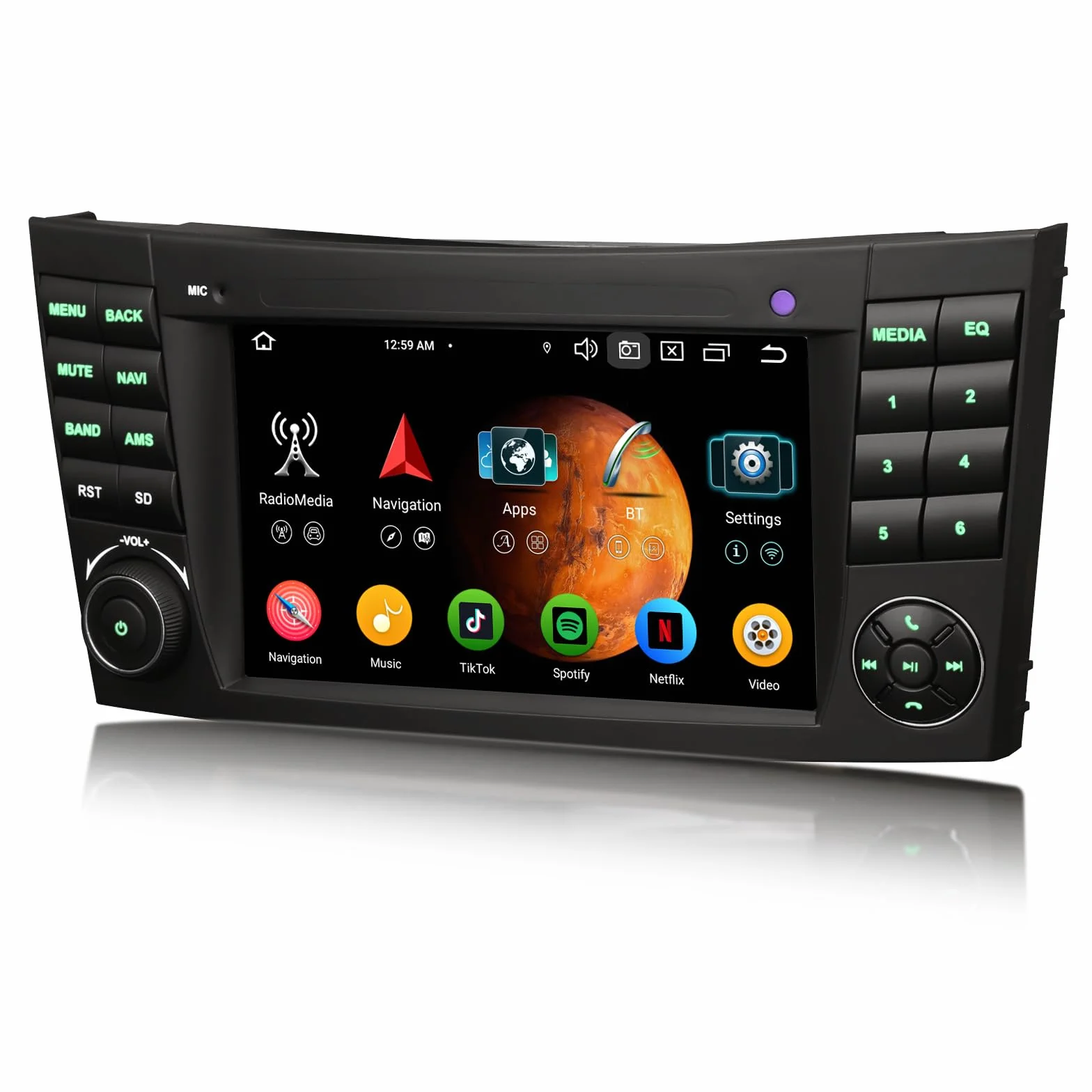 Erisin 8-rdzeniowy 4 GB + 64 GB 7 cali Android 14 radio samochodowe Nawigator GPS do Mercedes Klasy E W211 CLS W219 CarPlay bezprzewodowy Android Auto Bluetooth 5.0 WiFi DSP Dab+ FM RDS ekran dotykowy