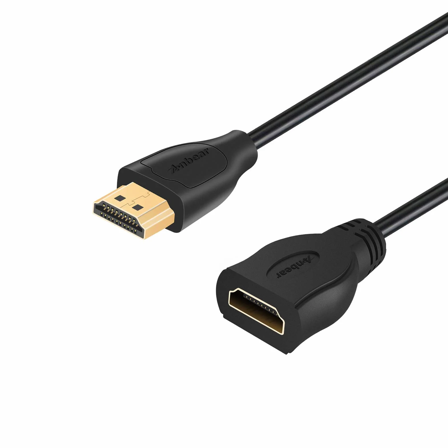 Przedłużacz HDMI 4K 2 m, kabel przedłużający HDMI o wysokiej prędkości 4K przy 60 Hz (męski do żeński) kompatybilny z Xbox One, PS5, PS4, Roku TV Stick, odtwarzaczem Blu Ray