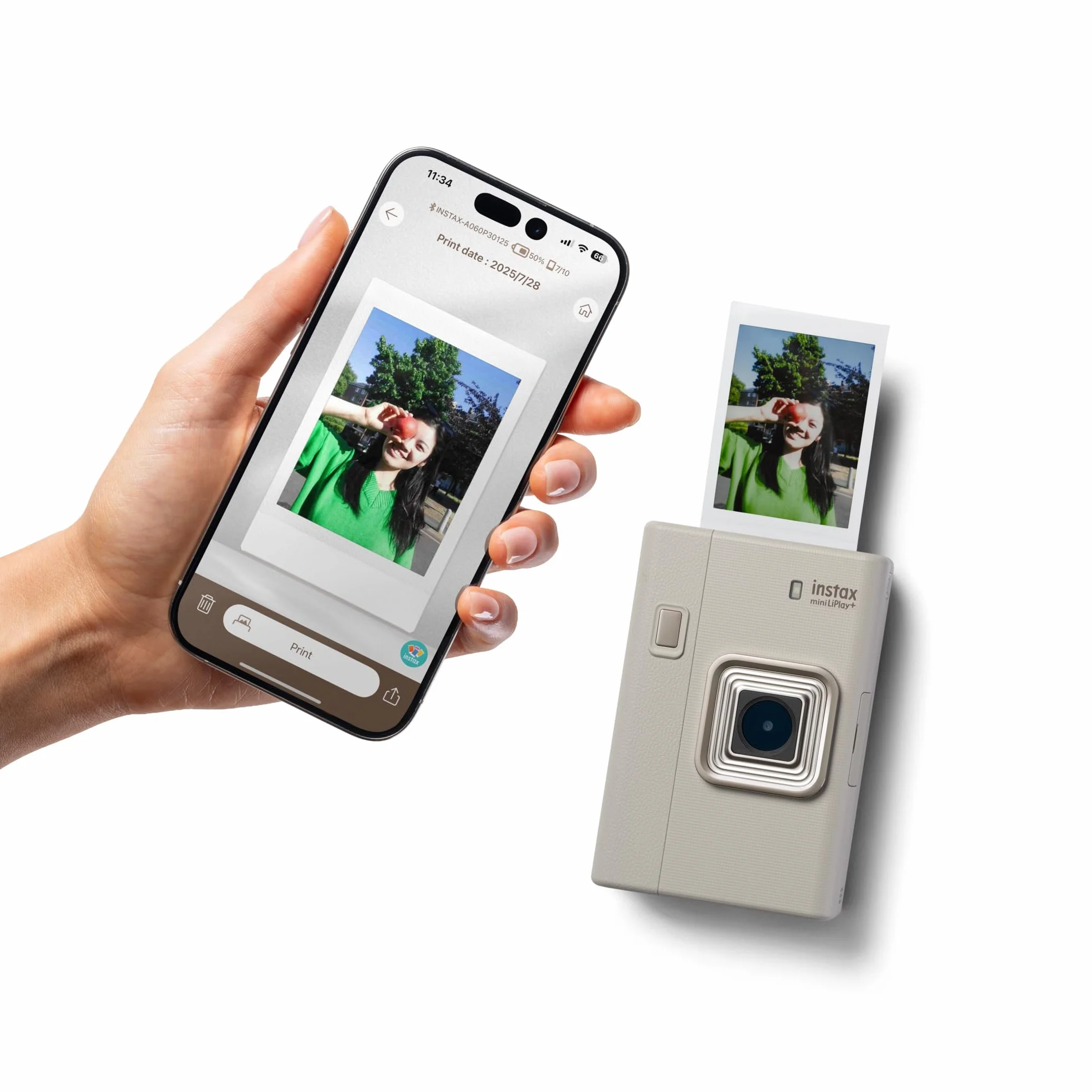 instax Mini Liplay+ Hybrydowy Cyfrowy Aparat Fotograficzny z Natychmiastowym Wywoływaniem Zdjęć i Drukarką Fotograficzną, z Tylnym Ekranem LCD o Wymiarach 6 x 4 cm, Funkcją Nagrywania Dźwięku