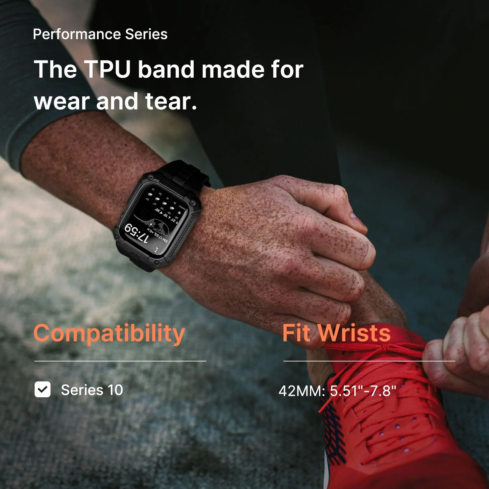 Fullmosa Pasek z etui ochronnym, kompatybilny z Apple Watch SE 45 mm, 44 mm, 42 mm, 41 mm, 40 mm, 38 mm, Series SE Ultra 2, 9, 8, 7, 6, 5, 4, 3, 2, 1, wytrzymały sportowy pasek z folią ochronną na
