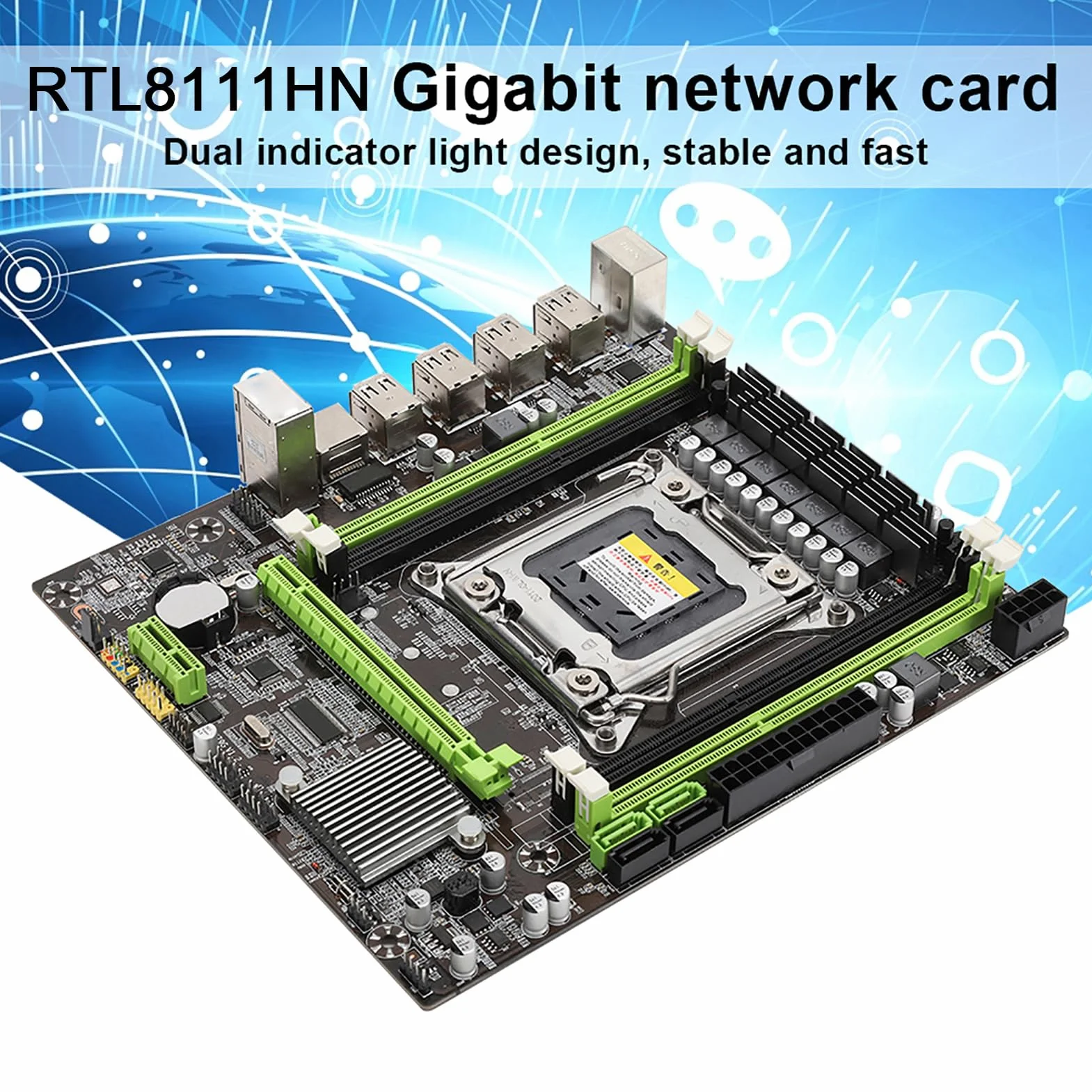 VBESTLIFE Płyta Główna do Komputera Stacjonarnego LGA 2011, Płyta Główna Komputera X79 Obsługa Pamięci DDR3 REG ECC Procesor I7 z gigabitową siecią LAN SATA3.0 PCIe do Gier