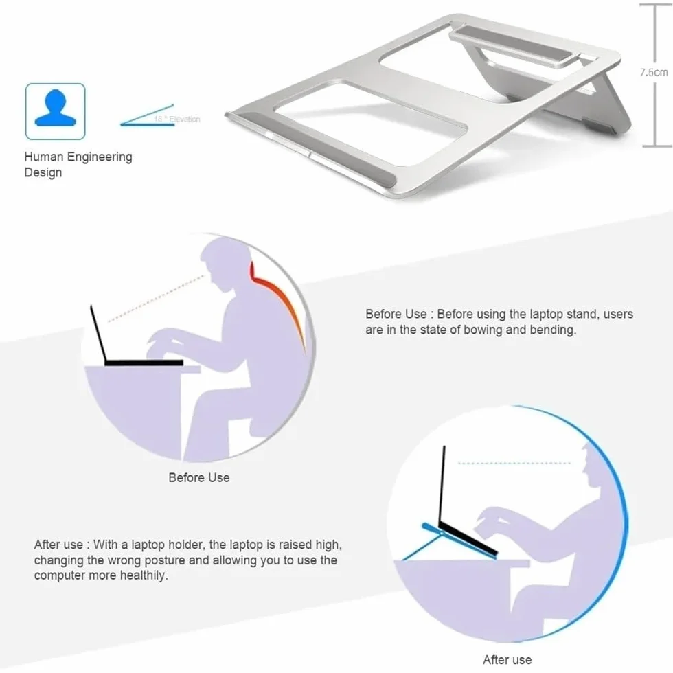 Podstawka pod laptopa, Aluminum Alloy Desktop Heat Dissipation Laptop Stand & Riser Holder,Akcesoria do biurka