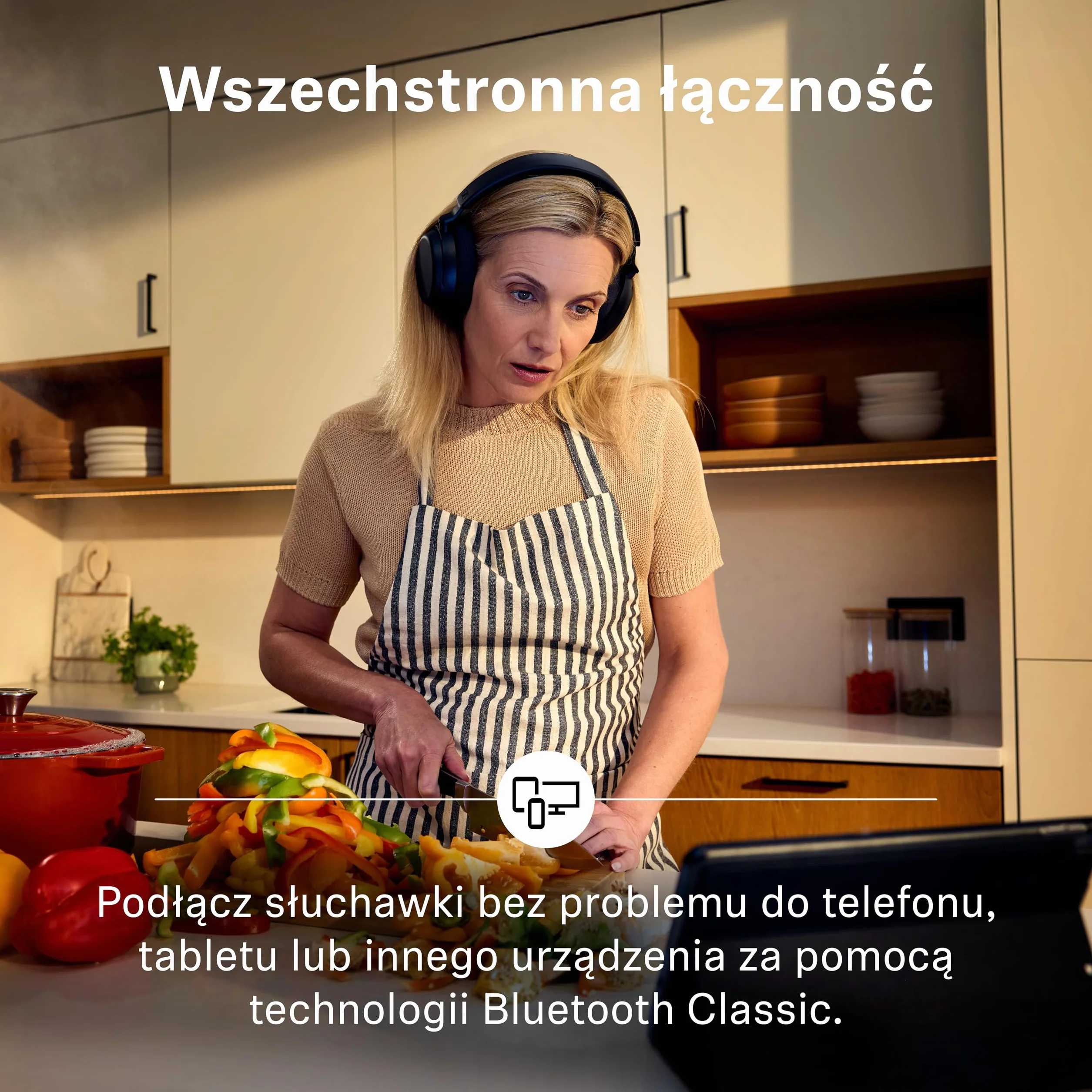 Sennheiser RS 255 Słuchawki Telewizyjne, Zestaw Słuchawek Bluetooth z Nadajnikiem, Bezprzewodowe o Niskich Opóźnieniach z Wirtualnym Dźwiękiem Przestrzennym, do 50 h Pracy na Baterii