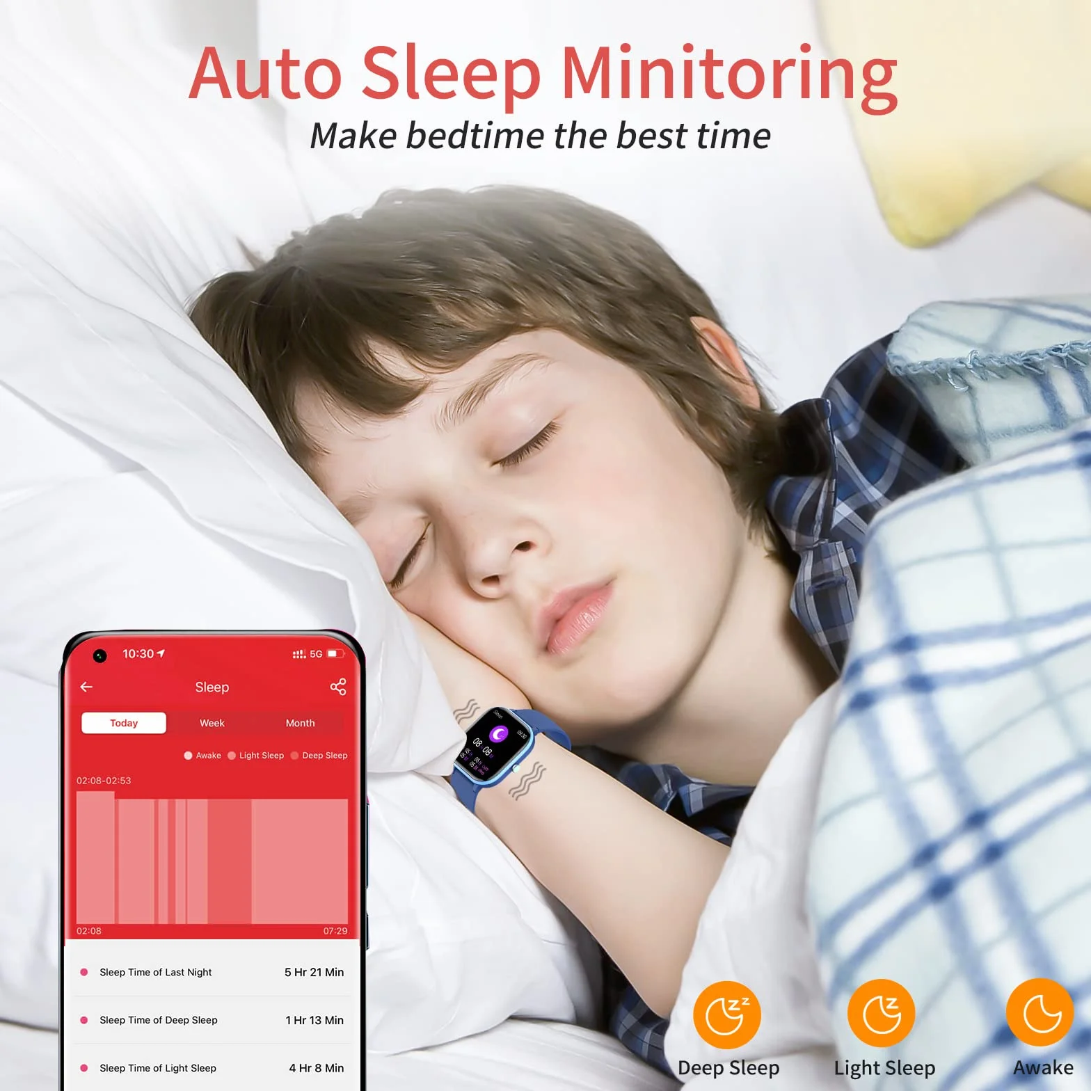 ids Fitness Tracker zegarek IP68, wodoodporny smartwatch dla dzieci z 19 trybami sportowymi, krokomierzem, trybem snu, dla dzieci, chłopców, dziewcząt