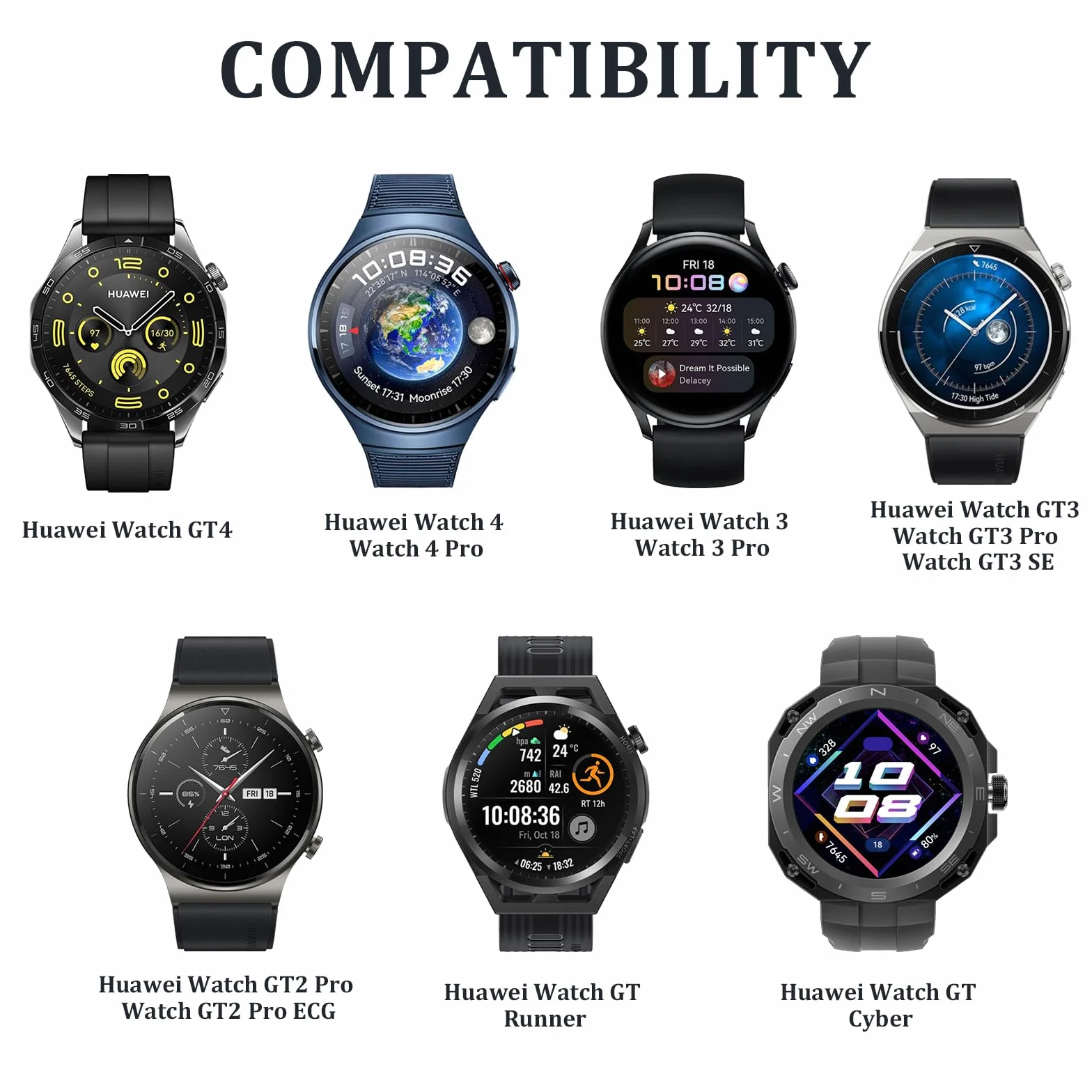 Ładowarka kompatybilna z Huawei Watch GT6/GT5 / GT5 Pro / GT4 / GT3 / GT3 SE / GT2 ECG / GT2 Pro / GT Runner, kabel ładujący USB Charger Cable Dock kabel do Huawei Watch 4/4 Pro/3/3 Pro (1)