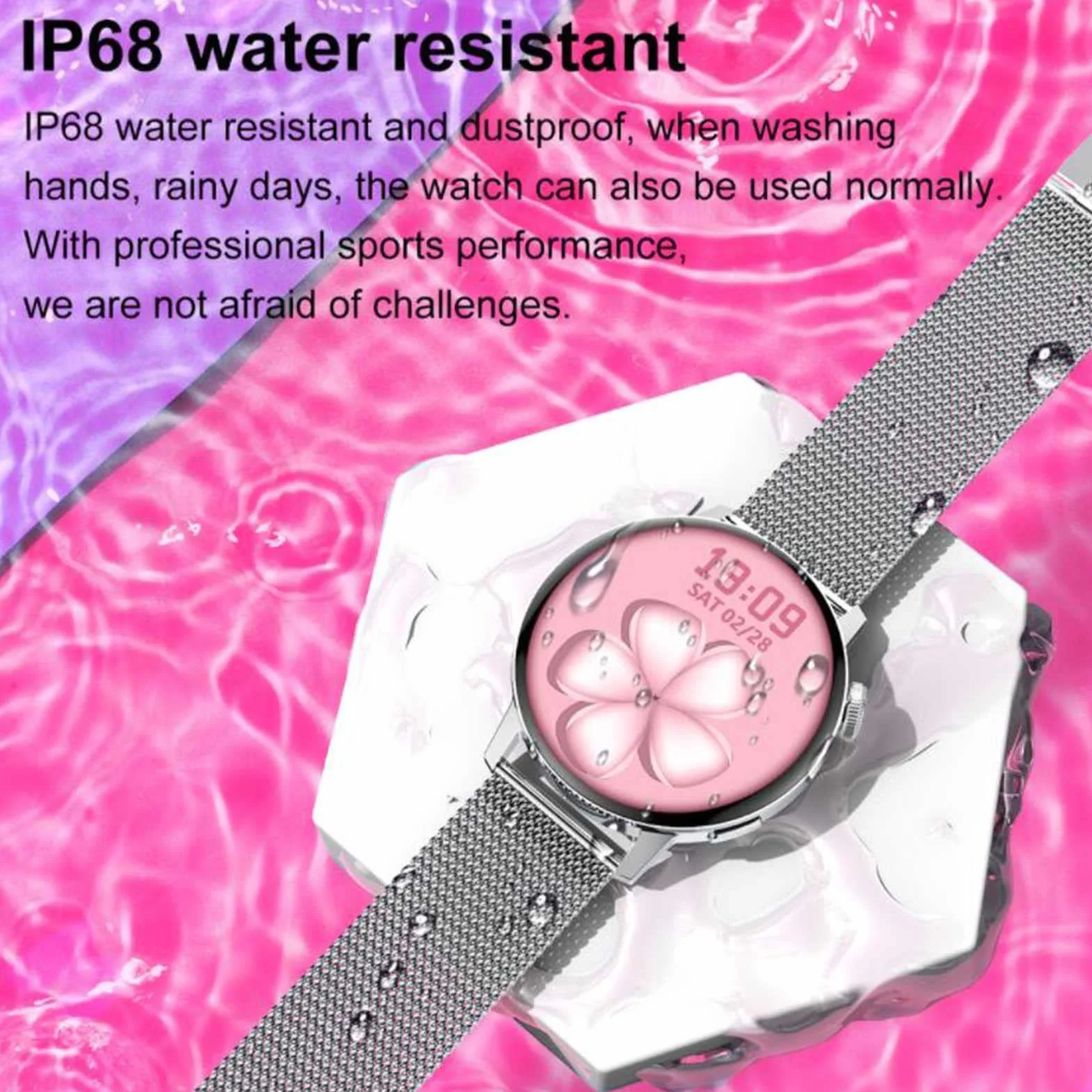 Inteligentny zegarek dla mężczyzn Kobiety 1,36-calowy okrągły w pełni dotykowy kolorowy ekran NFC Smartwatch Połączenie Bluetooth Asystent głosowy Hasło Śledzenie ruchu Śledzenie aktywności (B) little