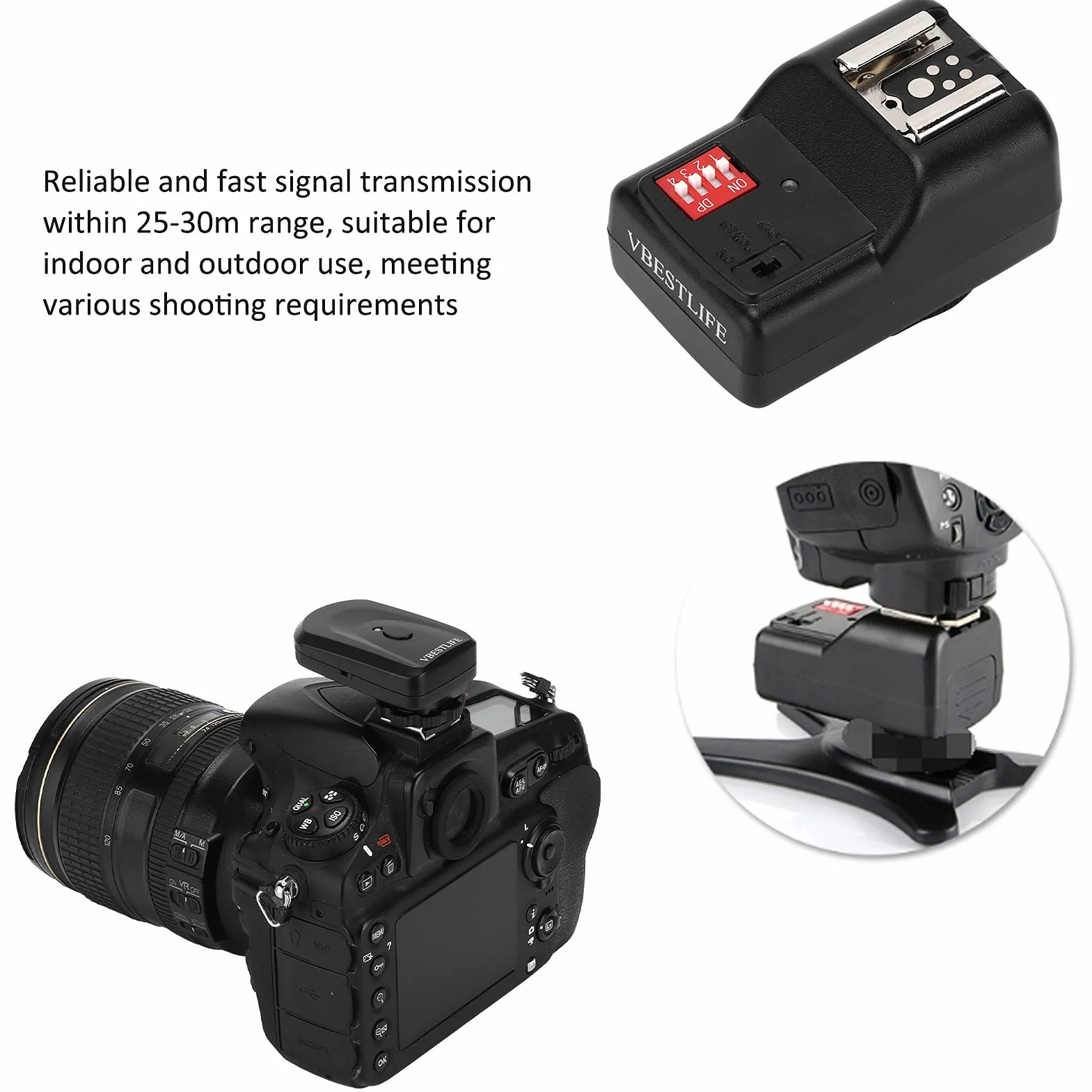16-kanałowy Bezprzewodowy Zdalny Wyzwalacz Lampy Błyskowej Speedlite z Odbiornikiem z Uniwersalną Gorącą Stopką Kompatybilny z Lampami SB-900, SB-800, 580EX II, 550EX, 540EZ, AF-540 FGZ, AF-360
