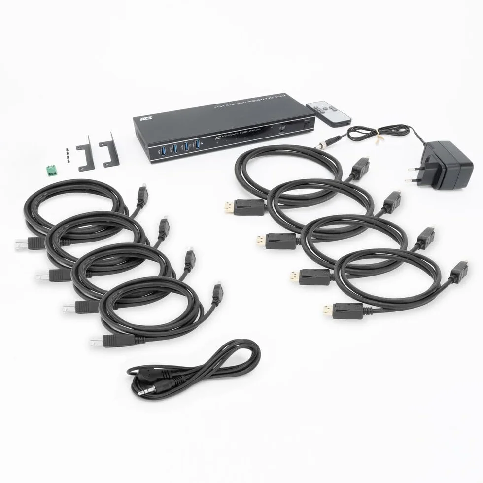 ACT 4-portowy DisplayPort 4K 60Hz MST/SST przełącznik KVM AC7934