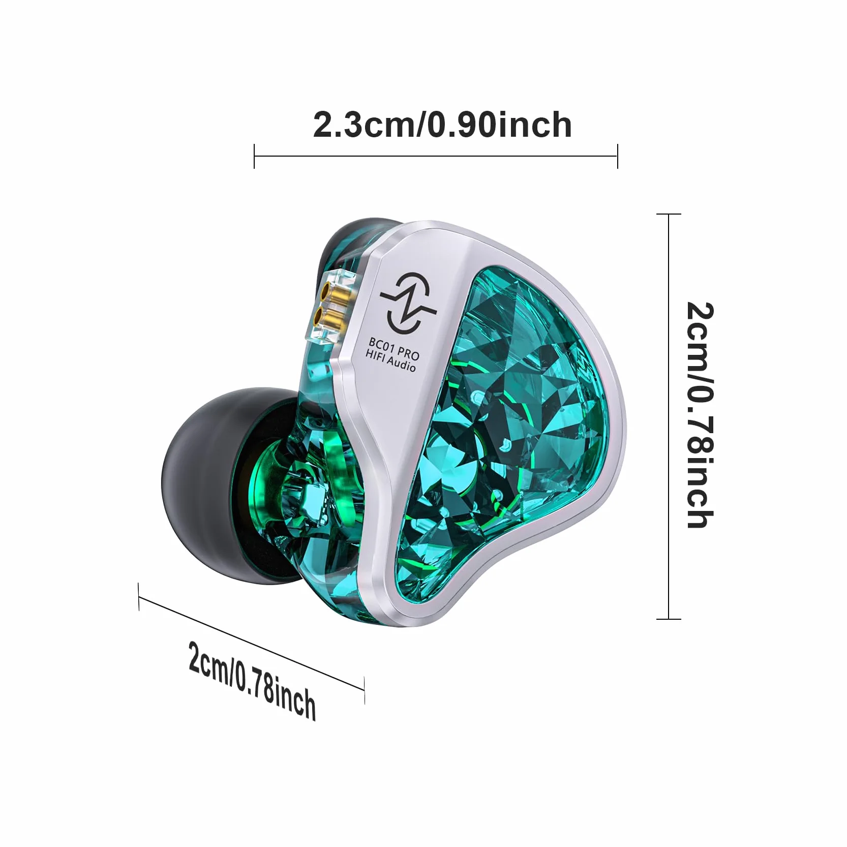 Yinyoo CCZ Harmony BC01 Pro słuchawki douszne, 1DD 1BA hybrydowy sterownik Hifi słuchawki, trójczęstotliwościowa równowaga przewodowe IEM, dźwięk stereo przewodowe słuchawki douszne z wtyczką 3,5 mm