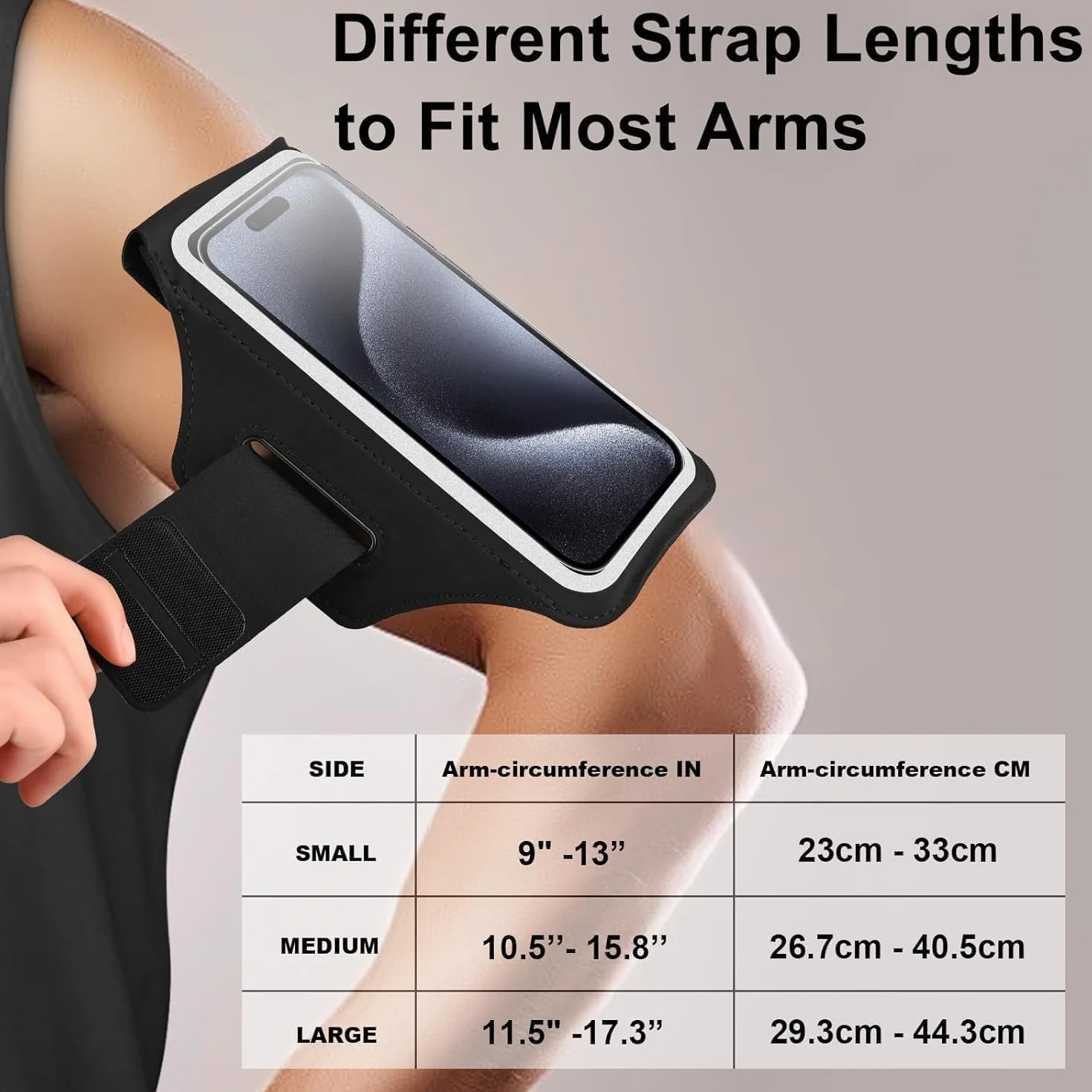 Opaska na ramię do iPhone 17/16/15/14/13/12/11 Pro, Samsung Galaxy A56/A55/S25/S24 Ultra, 6,9", Touch ID