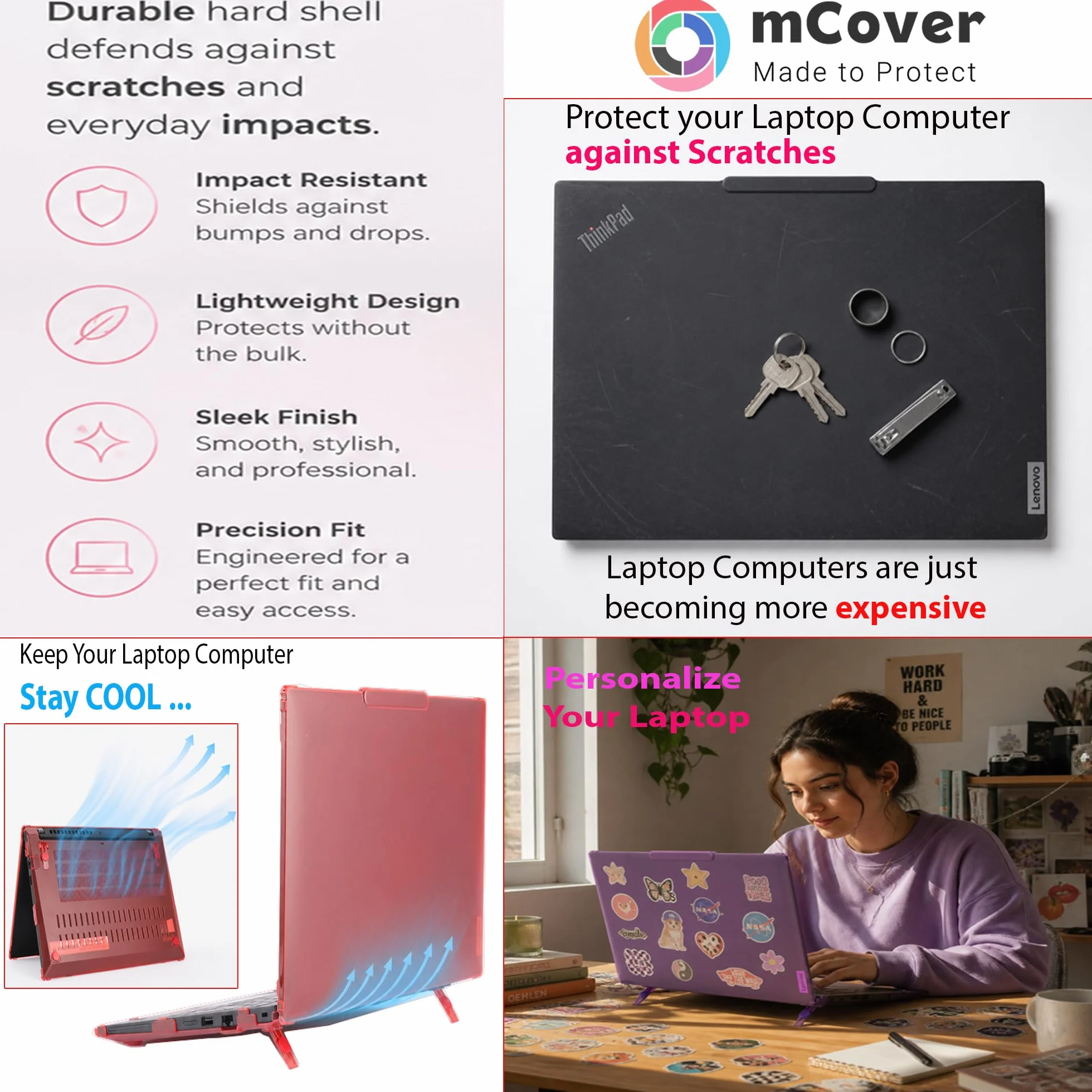 mCover Twarde etui kompatybilne tylko z notebookiem z systemem Windows 2025-2027 35.6 cm Lenovo ThinkPad E14 Gen 7/8 (z zawiasem 180°, nie pasuje do innych modeli Lenovo), różowe