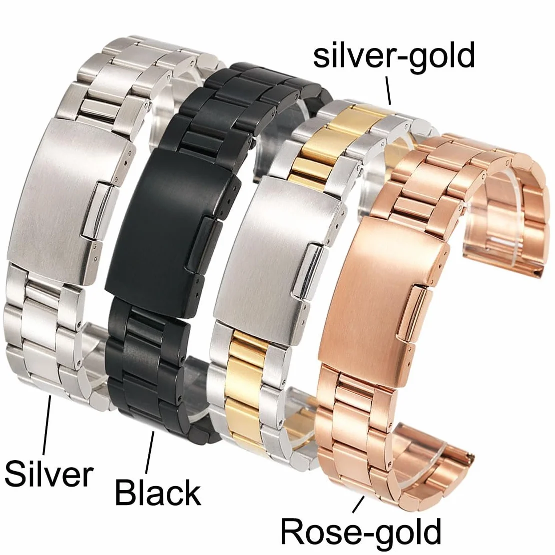 Oglądaj paski 26 mm 24 mm 22 mm 20 mm 18 mm 18 mm stal ze stali nierdzewnej klasyczny metalowy opaska dla inteligentnych pasków kobiety