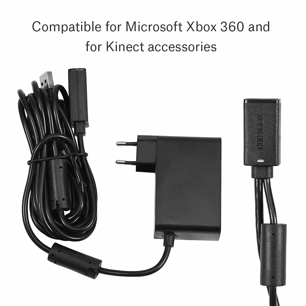 Adapter kabla zasilającego USB do Kinect 360 VBESTLIFE US/EU czarny