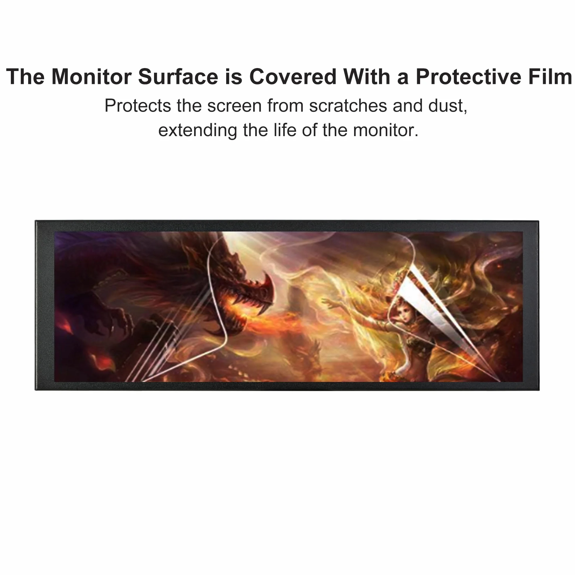 wisecoco 7.84 Inch Mini Monitor HD IPS 1280x400 Wtórny ekran rozciągnięty pasek Wyświetlacz LCD z obudową do laptopa Prędkość Temperatura Windows Aida64 CPU GPU Monitorowanie