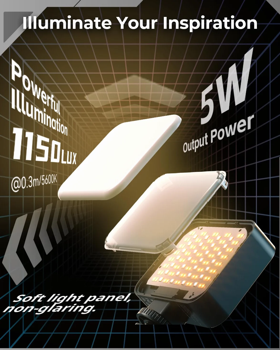 SMALLRIG Vibe P108 Pro RGB Video Light, Przenośna Lampa LED do Fotografii, Lampa do Zimnej Stopki, CRI95+, 2500-6500K, 12 Efektów, Akcesoria do Wypełniania światłem dla Twórców Treści - 4661