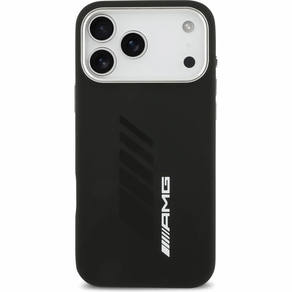 CG MOBILE AMG silikonowe etui w dużych rozmiarach romby, kompatybilne z MagSafe do iPhone 17 Pro Max (czarne)