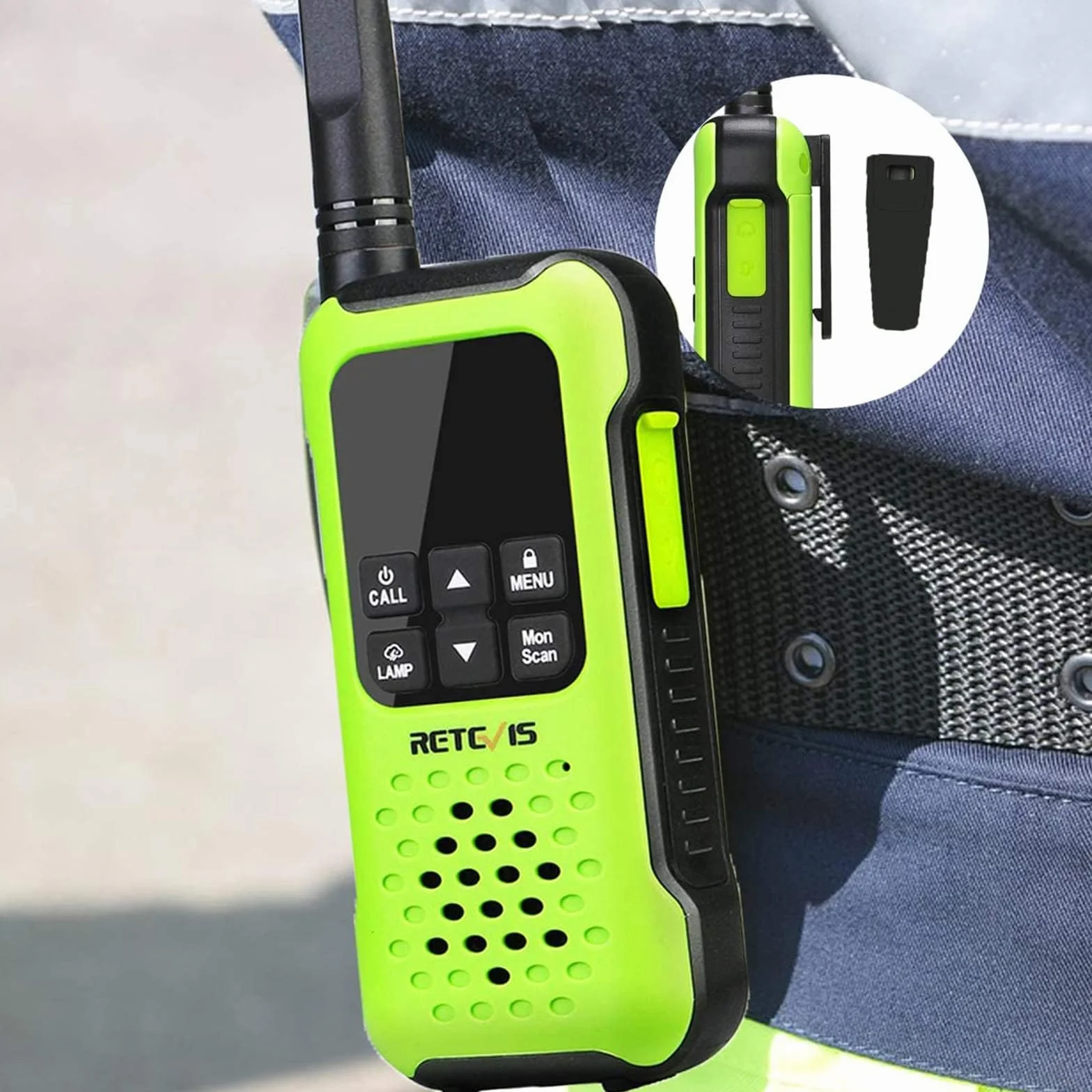 Retevis RT649P Walkie Talkie Wodoszczelny Pływak PMR 446 Bez Licencji 16 Kanałów Latarka LED CTCSS/DCS VOX Na Zewnątrz Ratować Nagły Wypadek Kajak Wędkarstwo Polowanie Surf Lato (1 para, zielona)