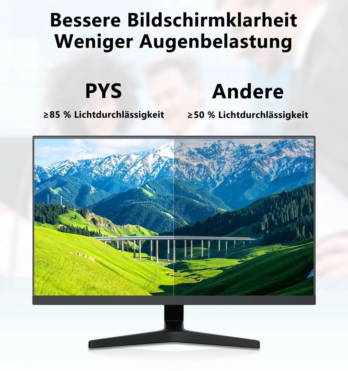 PYS 23,8-calowy filtr prywatności komputera do panoramicznego monitora komputerowego [współczynnik proporcji 16:9] odporny na zarysowania / zapobiegający zarysowaniom folia ochronna dla poufności danych. Blokuje 96% promieniowania UV
