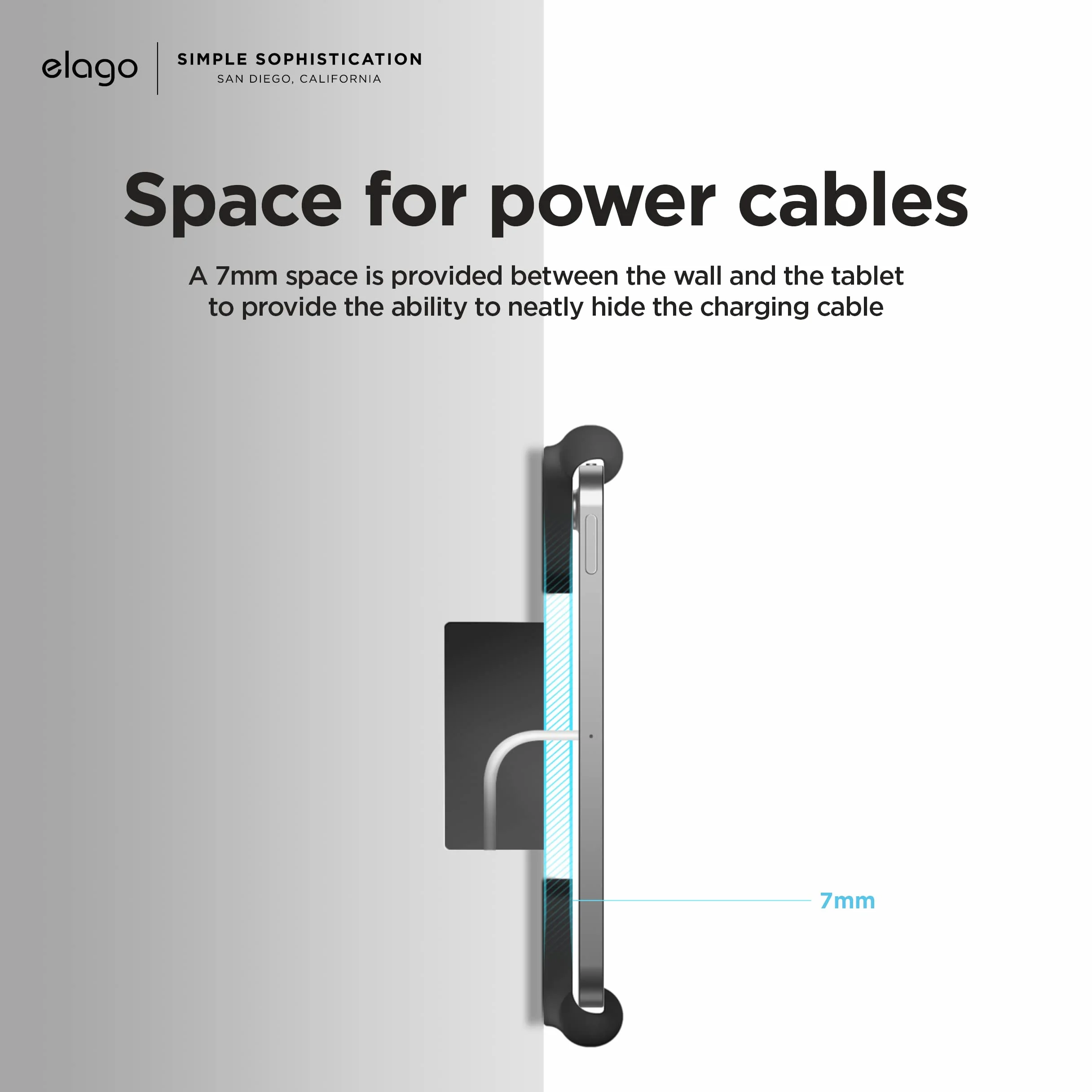 elago Uchwyt do Home Hub do iPad Mini/Air/Pro, Galaxy Tab | Uchwyt Ścienny do iPad, Uchwyt HomeKit, Łatwy Montaż, Bez Zarysowań, System Zarządzania Kablami (Czarny)
