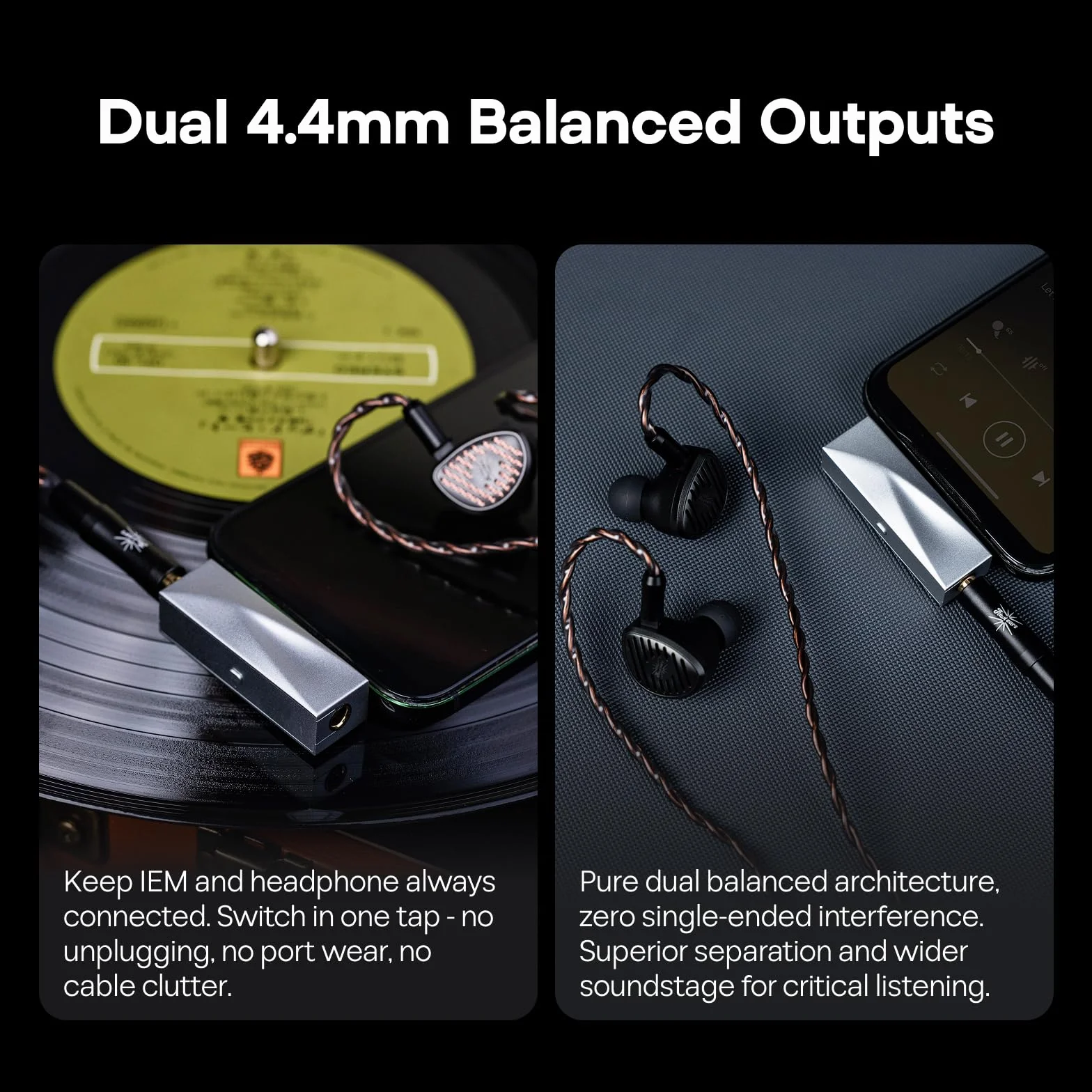 Linsoul Kiwi Ears Allegro BAL Mini – wzmacniacz DAC z wejściem USB-C do słuchawek dousznych, podwójne zbalansowane wyjście 4,4 mm, wysoka moc 180 mW + 180 mW, dźwięk w wysokiej rozdzielczości