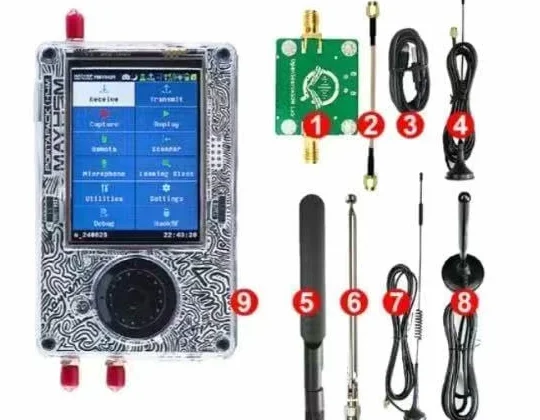 Nowy H4M PortaPack H4M + HackRF All-in-One Zestaw z antenami, 3,2-calowy TFT 1 MHz-6 GHz Profesjonalny bezprzewodowy nadajnik radiowy ABS Shell, odtwarzanie transceivera radiowego
