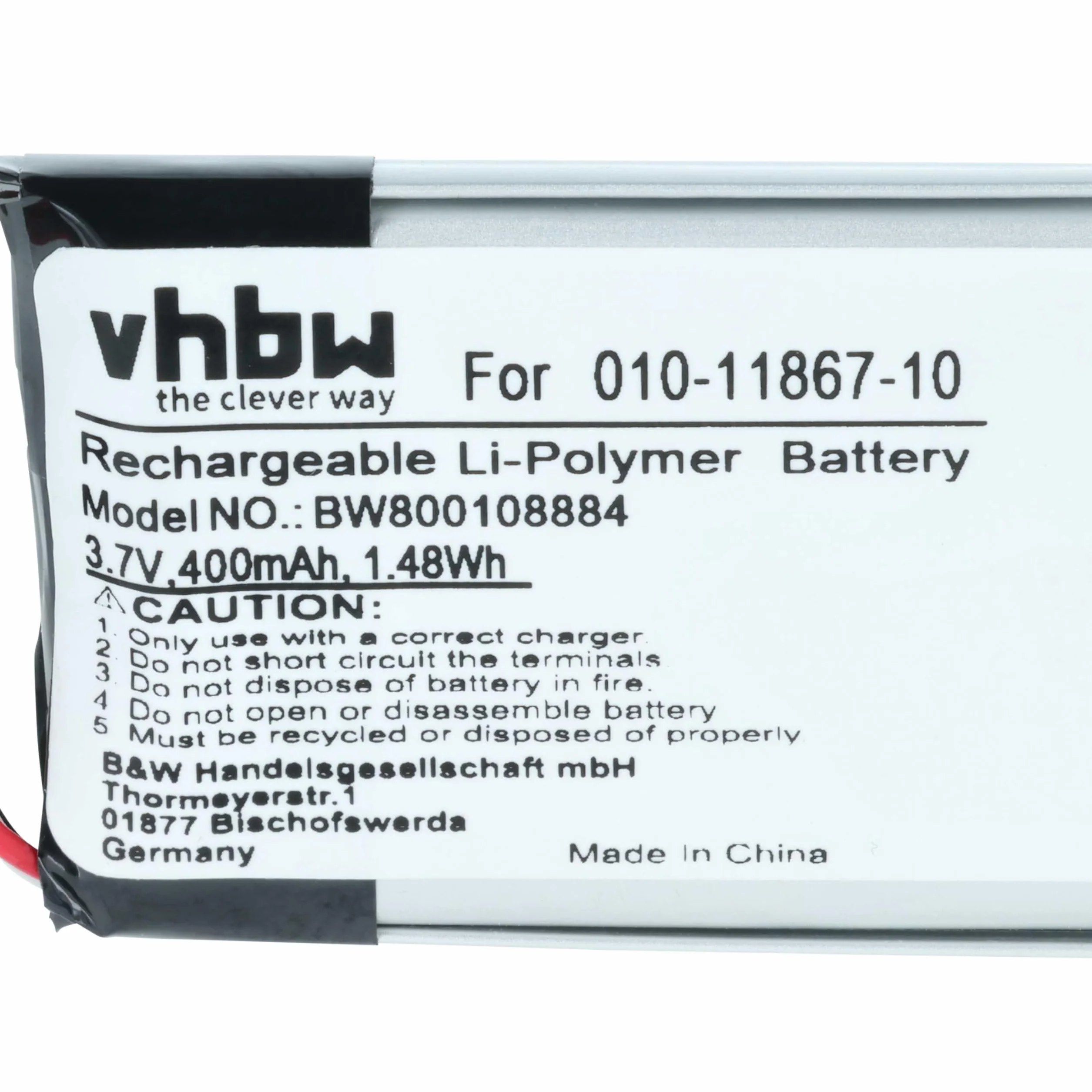 vhbw akumulator litowo-polimerowy 400 mAh (3,7 V) do obroży dla psów, zdalny trener Garmin Barklimiter Deluxe, Delta Sport jak 361-00069-00, 010-11867-10.
