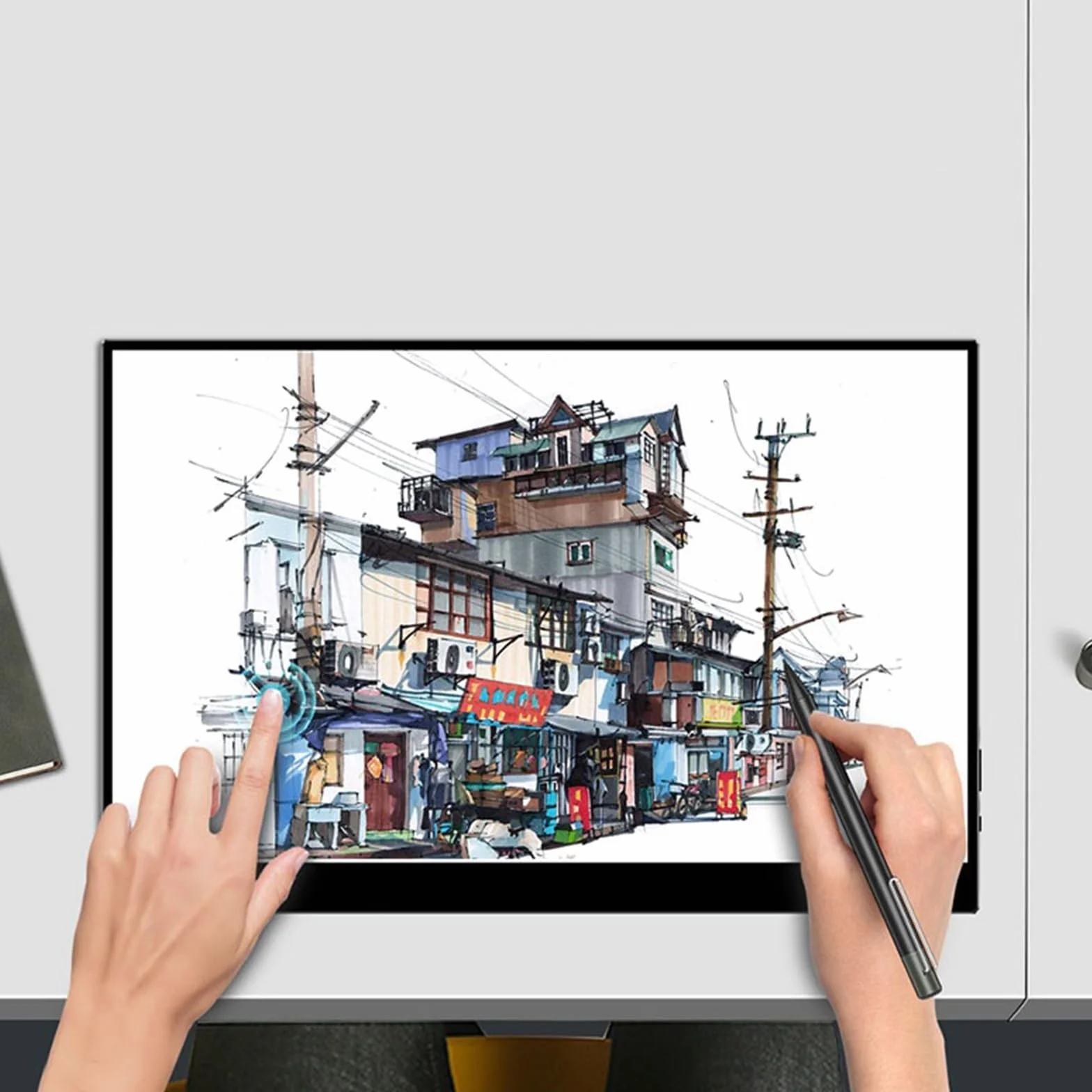 Przenośne monitory 17,3 cala HDR Digitizer Board Rysunek ręczny Ekran dotykowy IPS Laptop zewnętrzny monitor rozdzielczość 1920 x 1080p przenośny ekran zewnętrzny